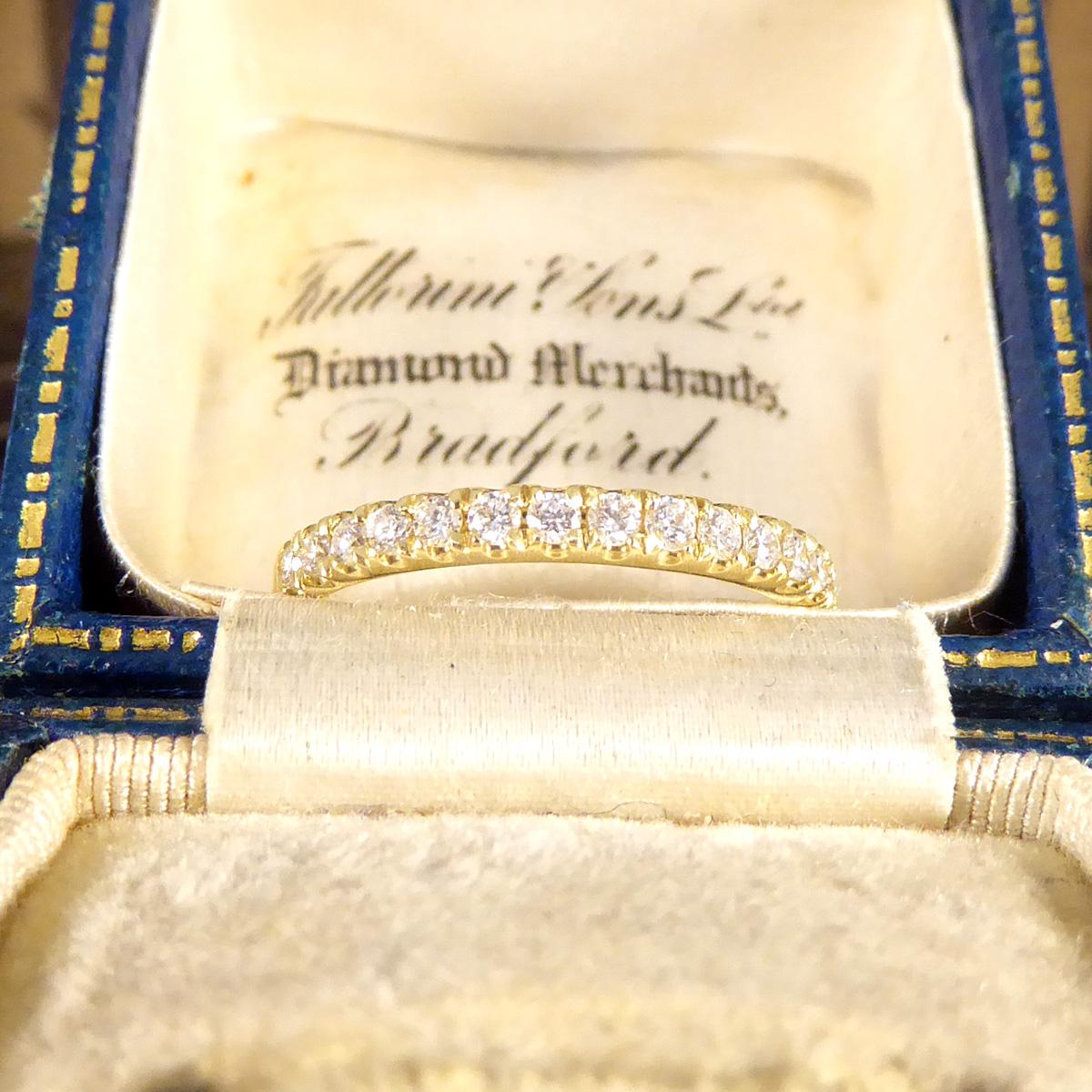 Modern Brilliant Cut Diamond Half Eternity Ring in 18ct Yellow Gold For Sale 6