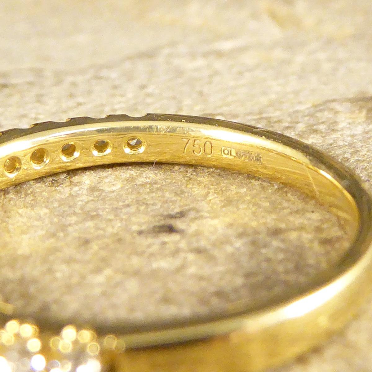 Modern Brilliant Cut Diamond Half Eternity Ring in 18ct Yellow Gold For Sale 2