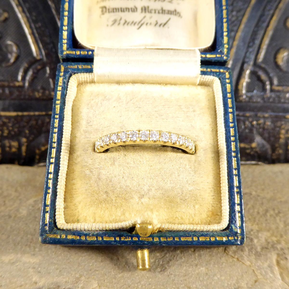 Modern Brilliant Cut Diamond Half Eternity Ring in 18ct Yellow Gold For Sale 4