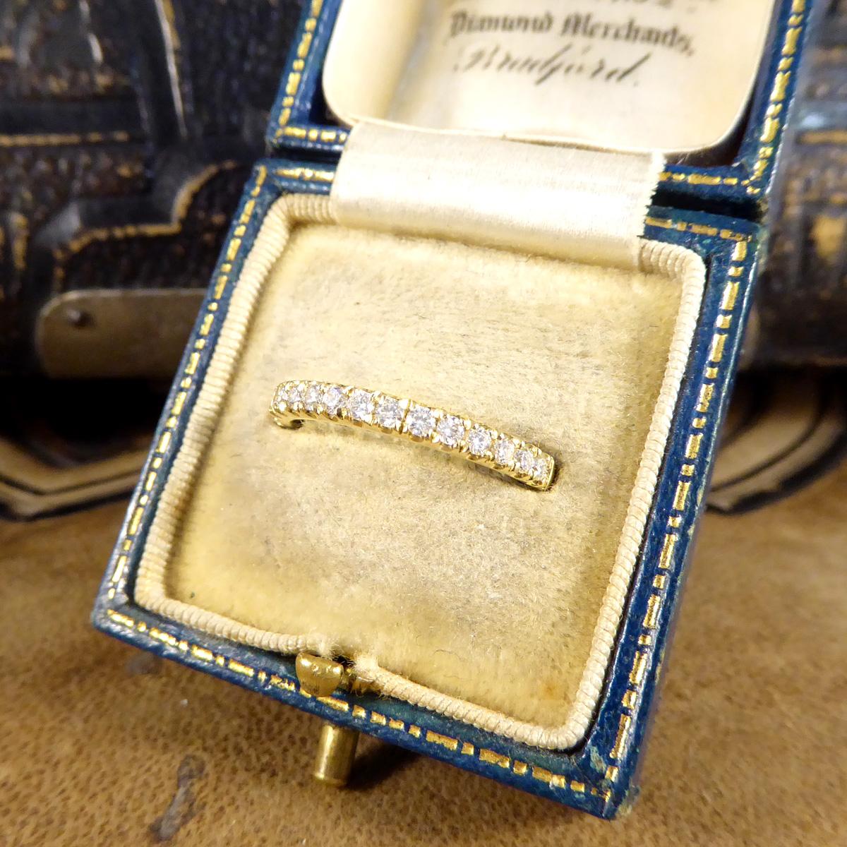 Modern Brilliant Cut Diamond Half Eternity Ring in 18ct Yellow Gold For Sale 5