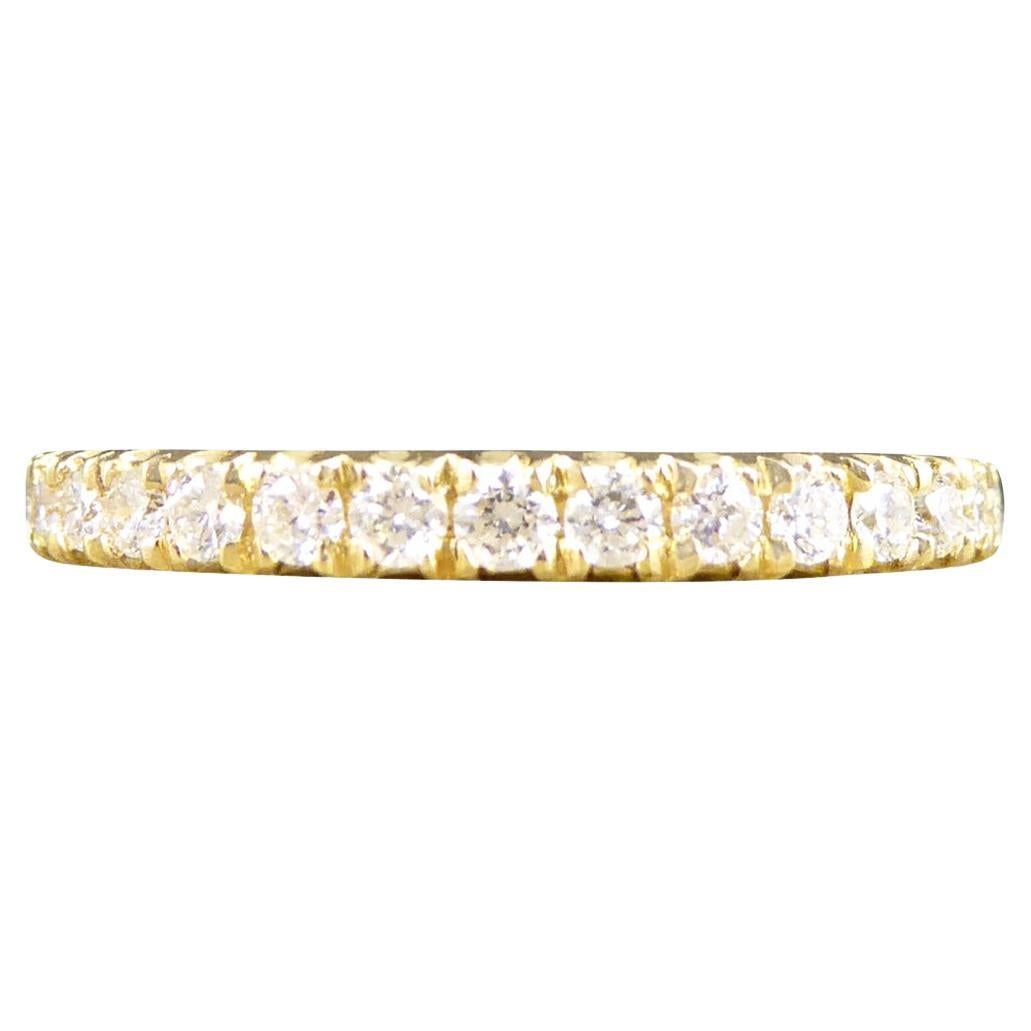 Modern Brilliant Cut Diamond Half Eternity Ring in 18ct Yellow Gold For Sale
