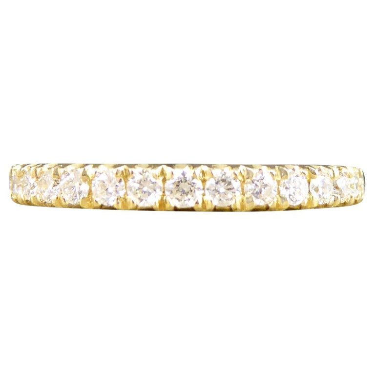 Modern Brilliant Cut Diamond Half Eternity Ring in 18ct Yellow Gold For ...