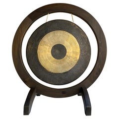 Vintage Modern Bronze and Brass Gong 