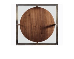 Moderner Cocktailtisch aus Bronze mit Glasplatte, entworfen von Greg Sheres.  Auf Lager.