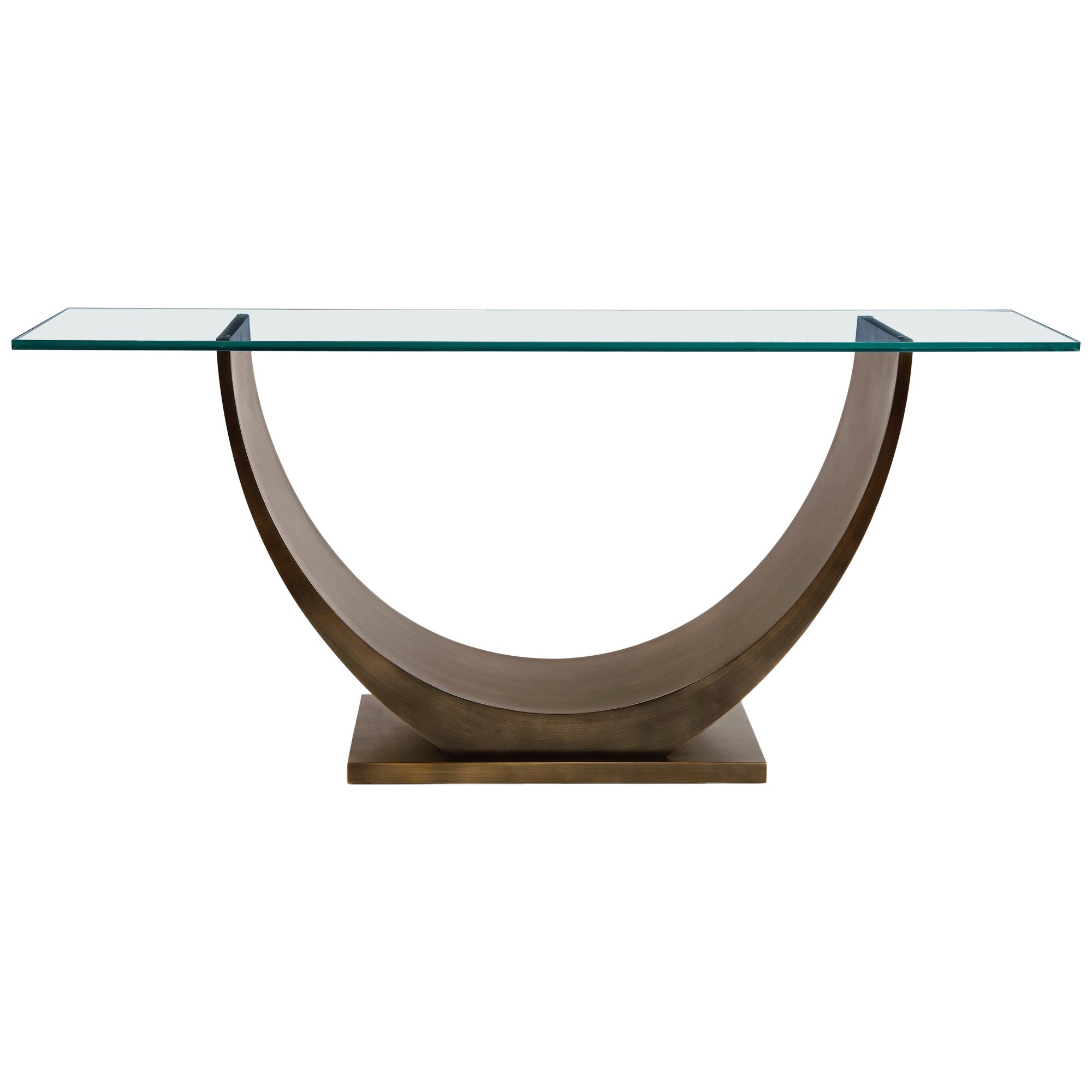 Modern Bronze Console Table Designed by Greg Sheres.  In Stock