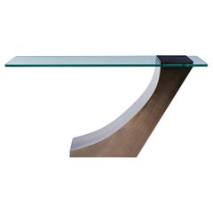 Modern Bronze Console table designed by Greg Sheres.  In stock now.
