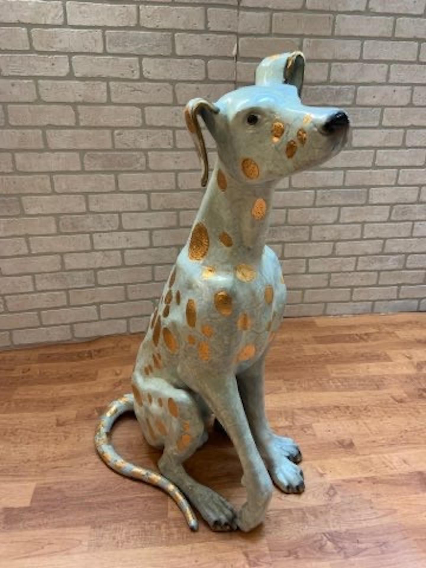 Art Deco Modern Bronze Dalmatian Dog Statue - Set of 2