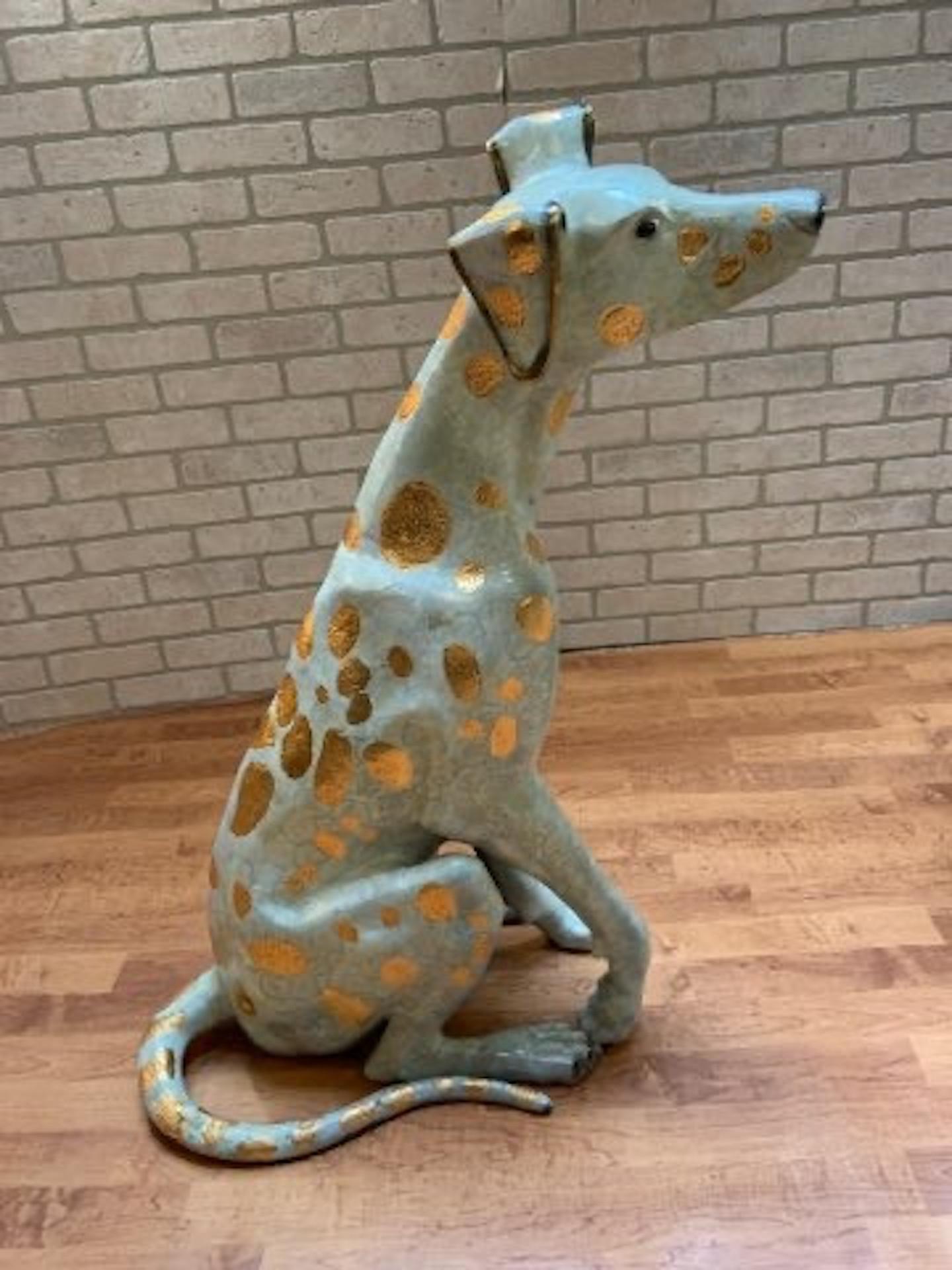 American Modern Bronze Dalmatian Dog Statue - Set of 2
