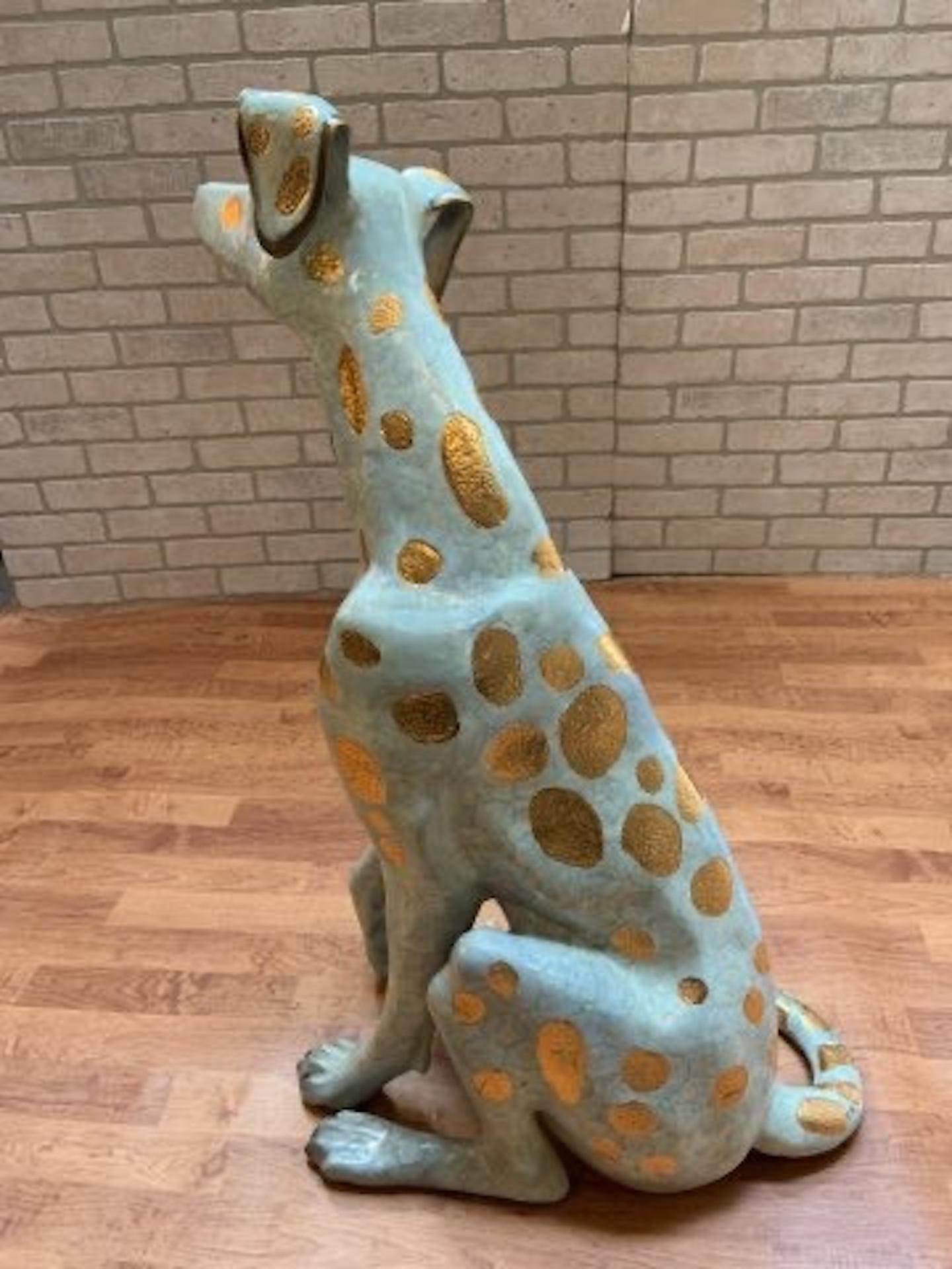 Contemporary Modern Bronze Dalmatian Dog Statue - Set of 2