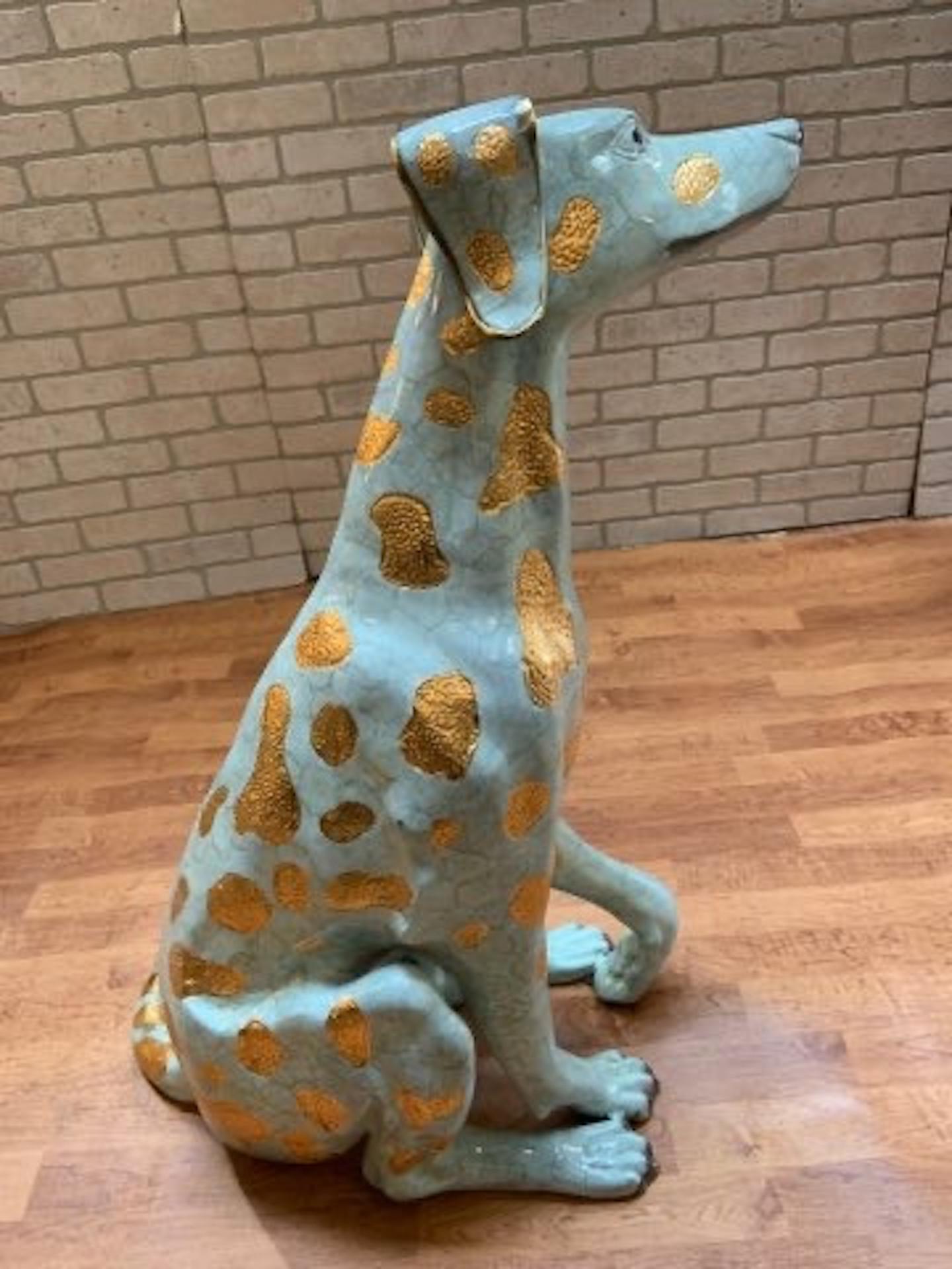Modern Bronze Dalmatian Dog Statue - Set of 2 2