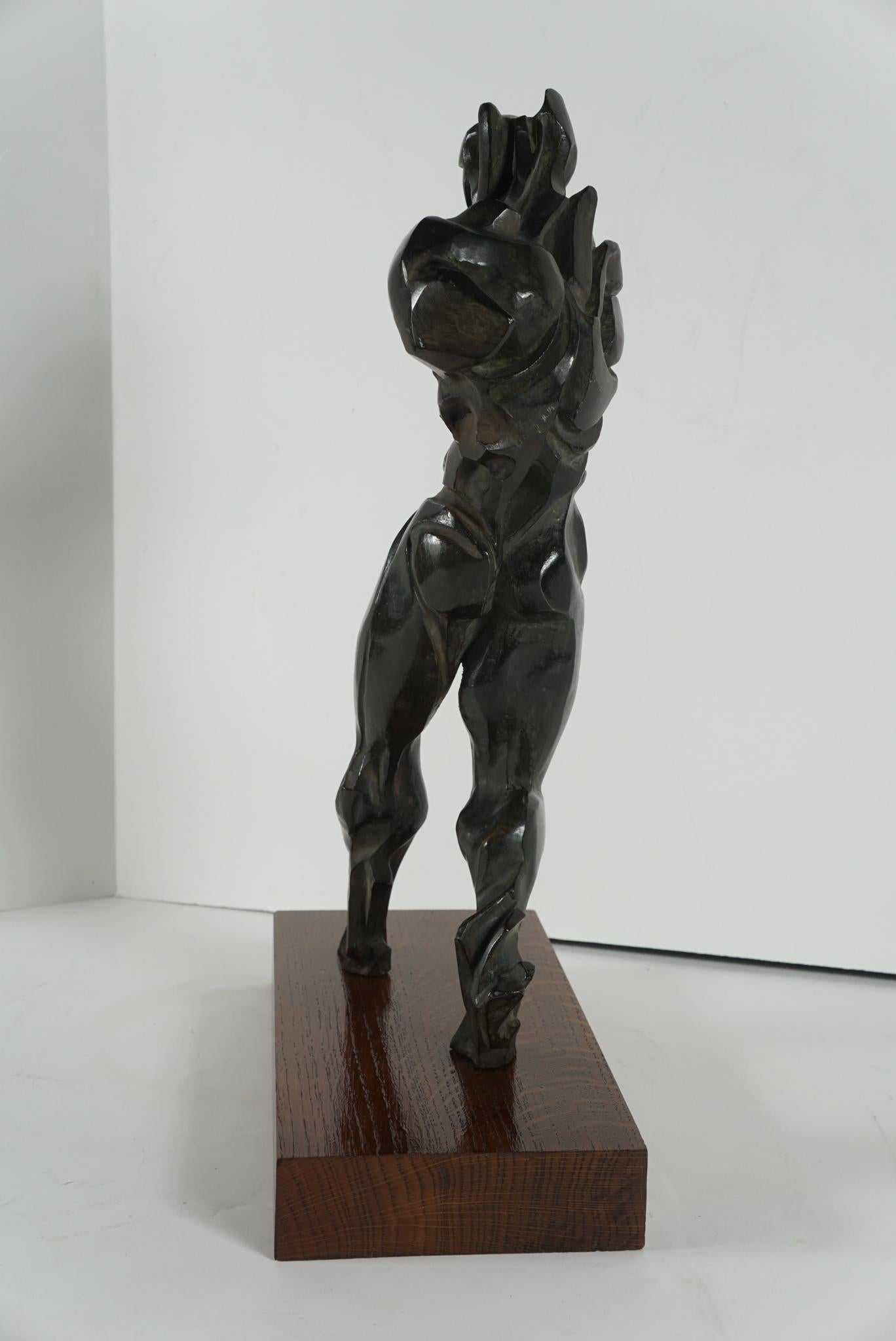 Cast Modern Bronze Figure by Manuel Fernandez For Sale