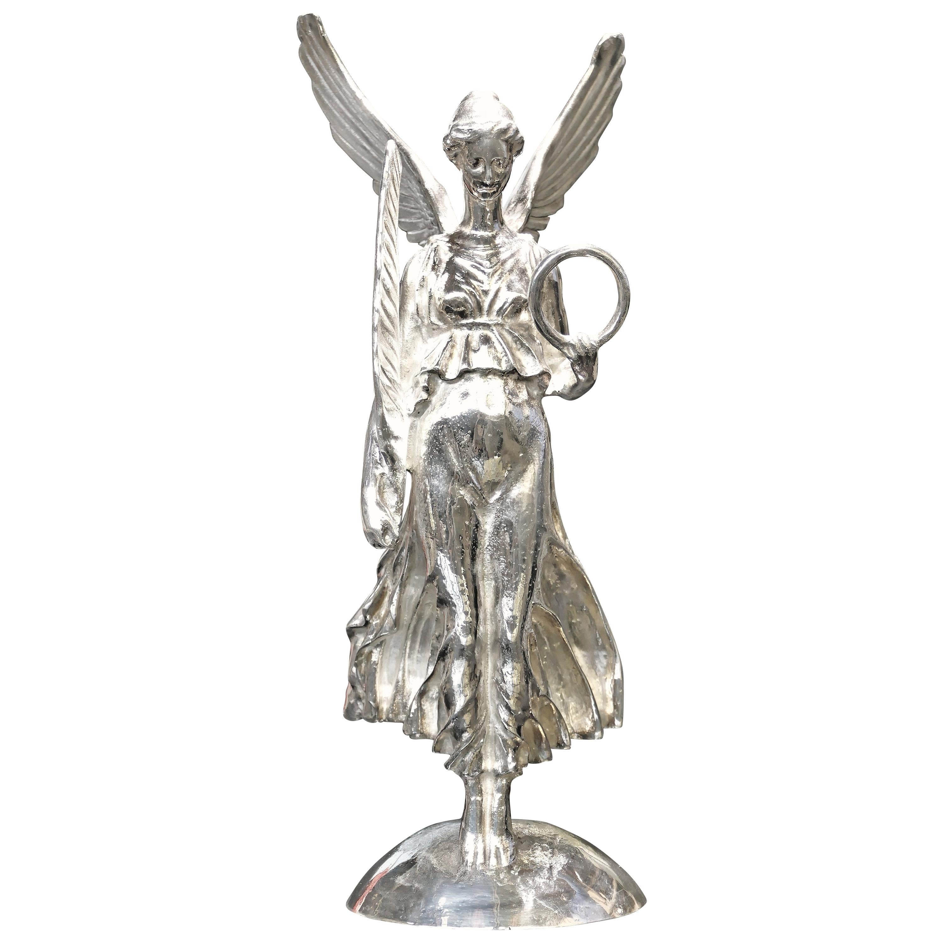 Modern Bronze Iron-Plated Sculpture Greek Goddess Niké For Sale