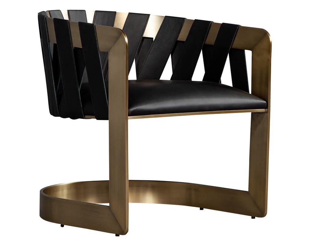 Italian Modern Bronze Leather Lounge Chair