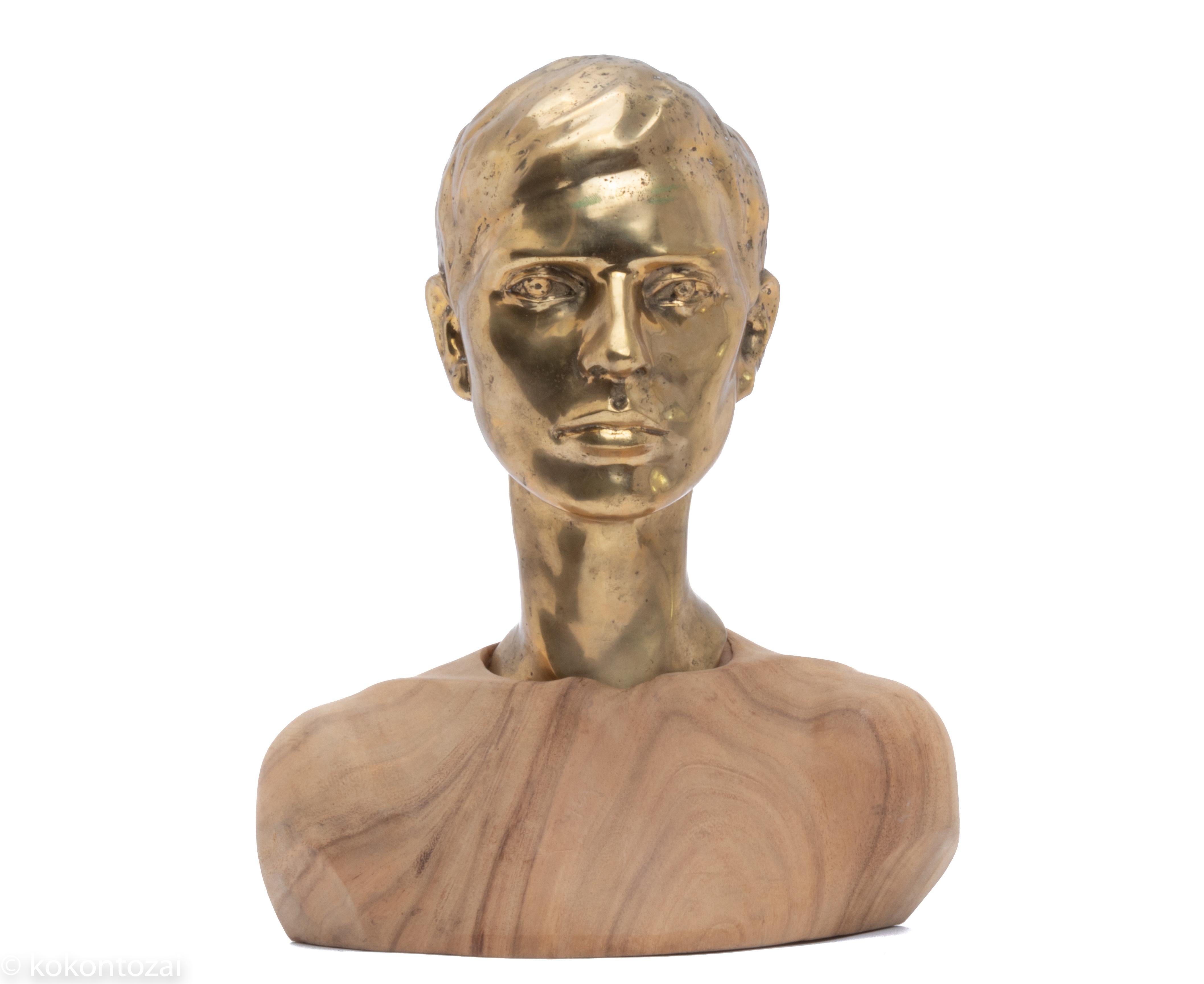 British Modern Bronze & Mahogany Sculpture Developed by Universal Providers Studio, 2015 For Sale