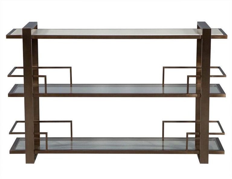 Modern Bronze Metal Bar Drink Console at 1stDibs