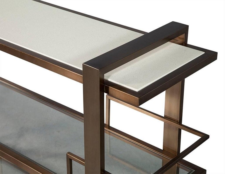 Modern Bronze Metal Bar Drink Console at 1stDibs