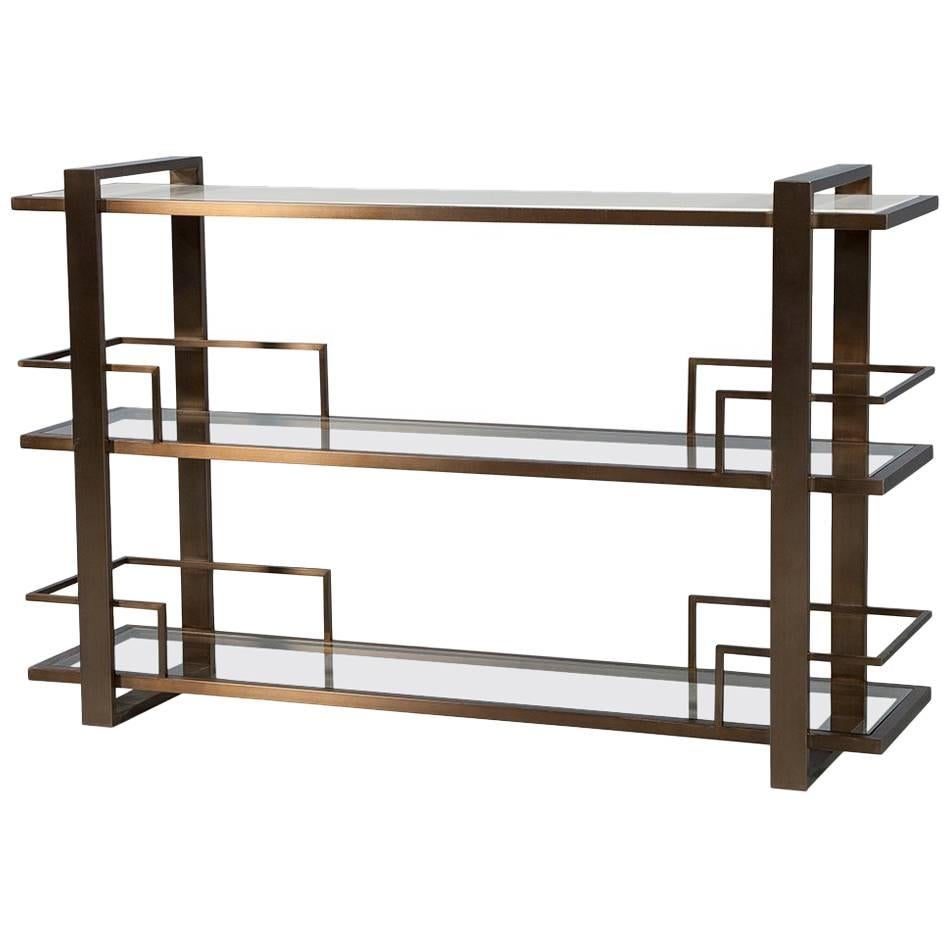 Modern Bronze Metal Bar Drink Console