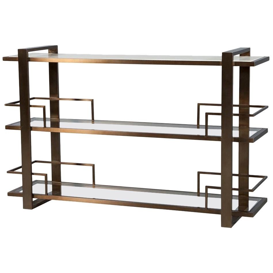 Modern Bronze Metal Bar Drink Console