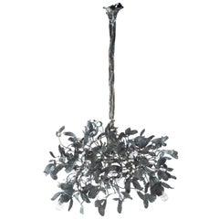 Modern Bronze Mistletoe Chandelier with Chalcedony Semi Precious Stones