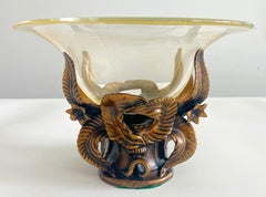 Centro de mesa moderno de bronce y cristal de Murano, Fundición Venturi Arte, nº 21/500