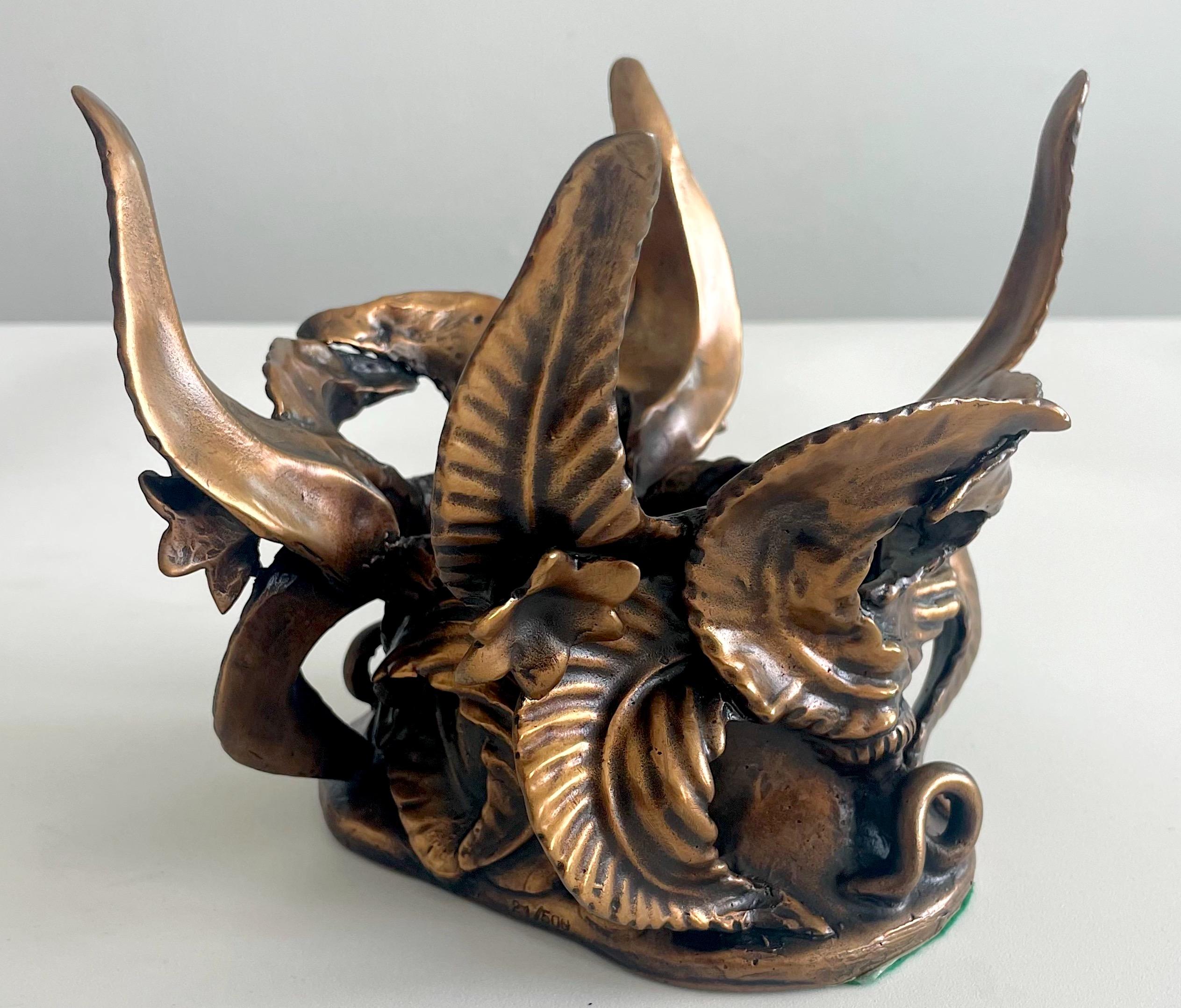 Modern Bronze & Murano Glass Centerpiece, Venturi Arte Foundry, #21/500  For Sale 1