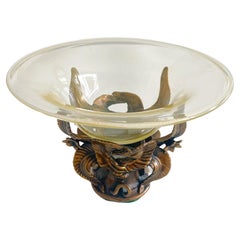 Centro de mesa moderno de bronce y cristal de Murano, Fundición Venturi Arte, nº 21/500