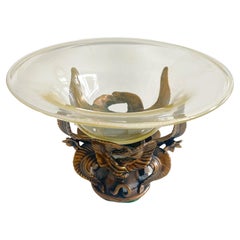 Used Modern Bronze & Murano Glass Centerpiece, Venturi Arte Foundry, #21/500 