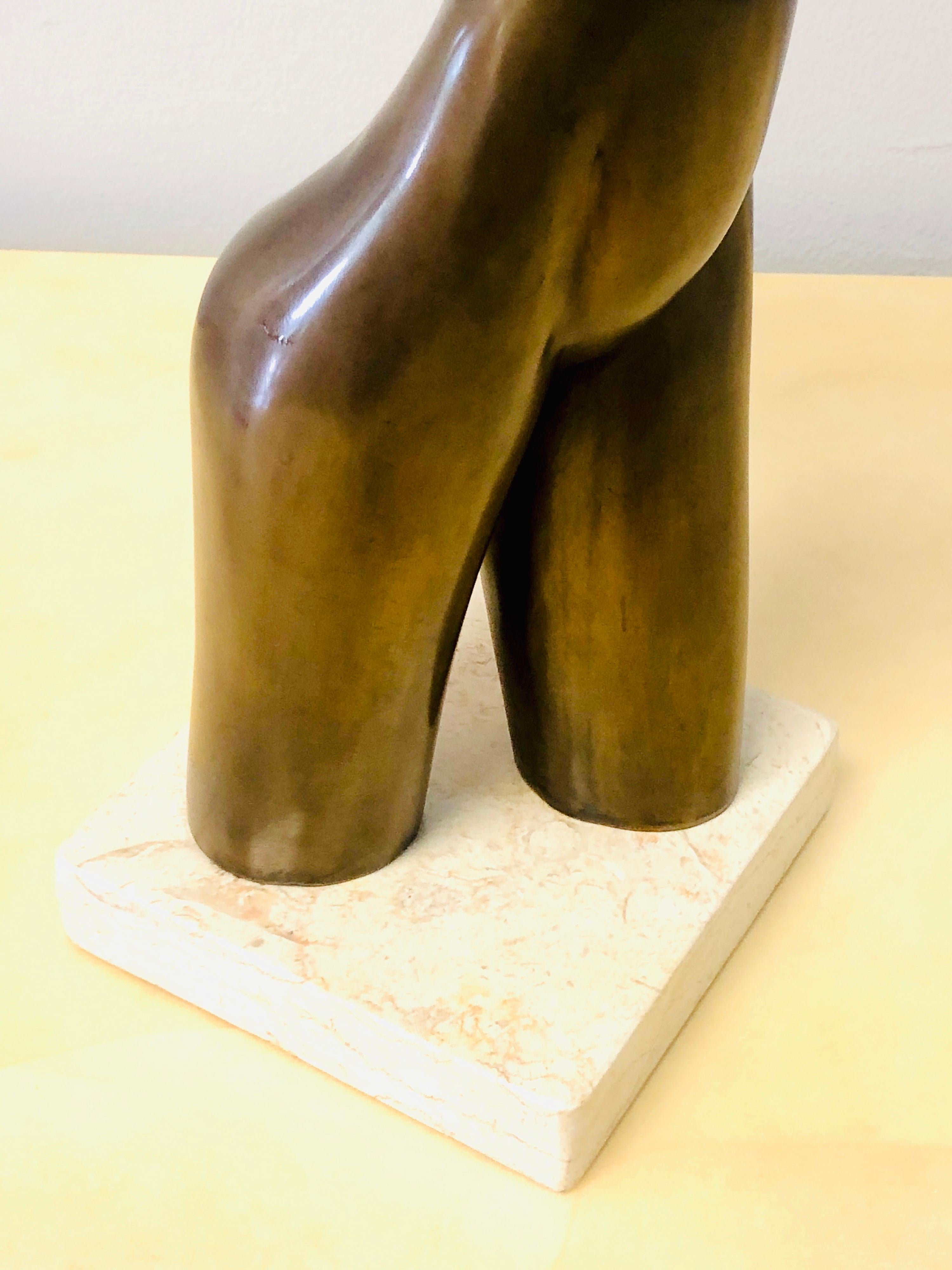 Mid-20th Century Modern Bronze Nude Sculpture by Hagar