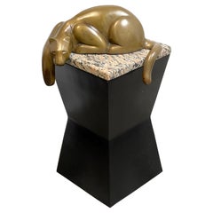 Modern Bronze of a Resting Panther