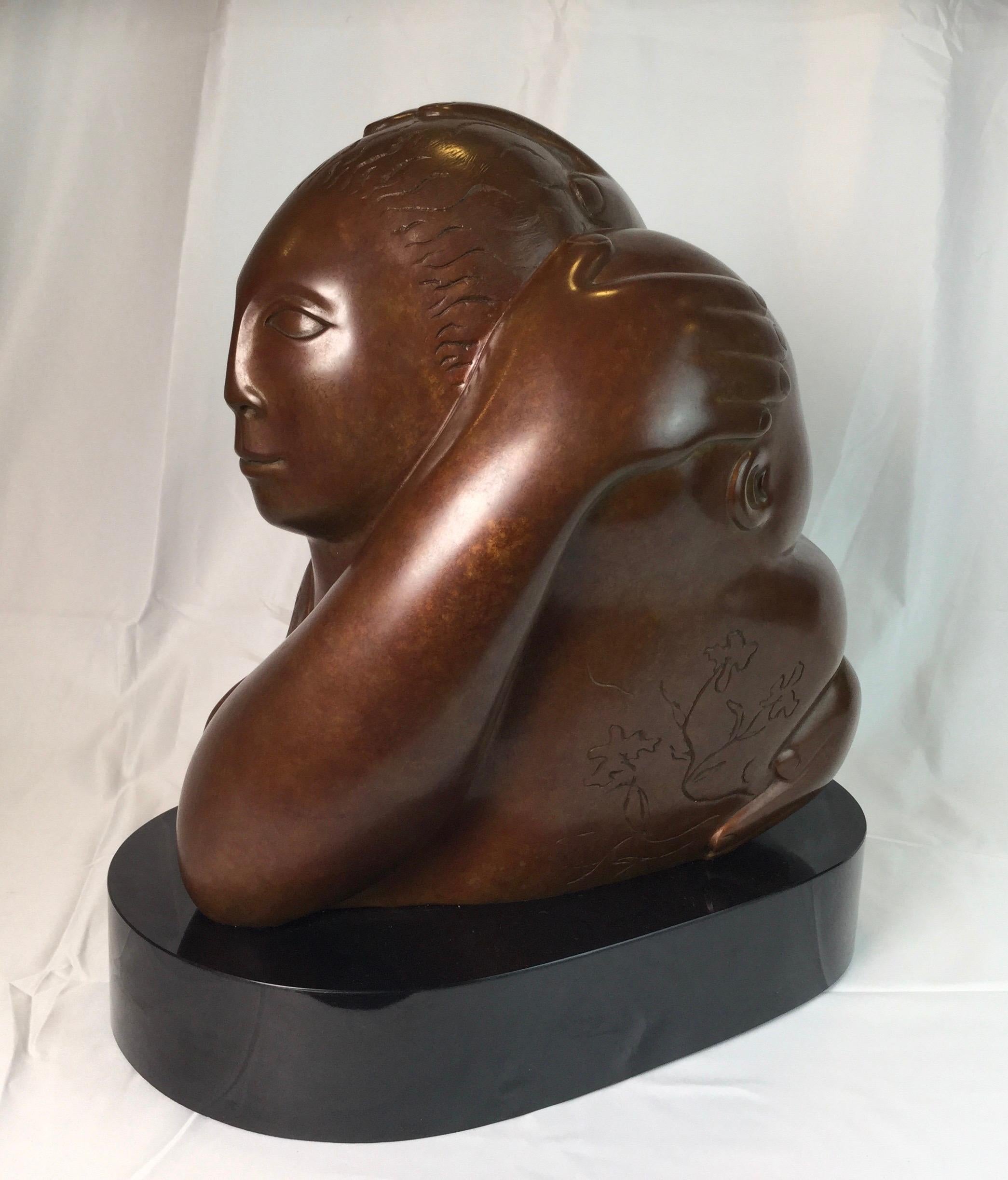 Late 20th Century Modern Bronze of Mother and Child signed Devorah Sperber, 1993 For Sale