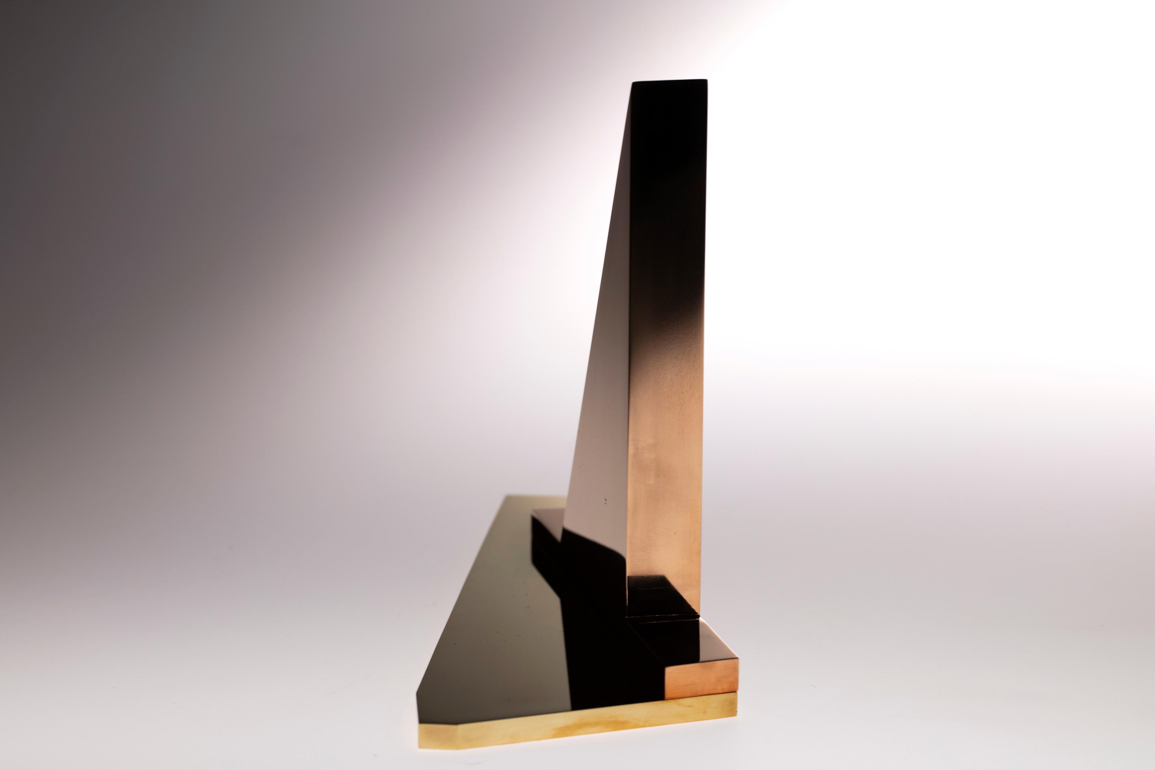 Post-Modern Modern bronze on brass sculptural object For Sale