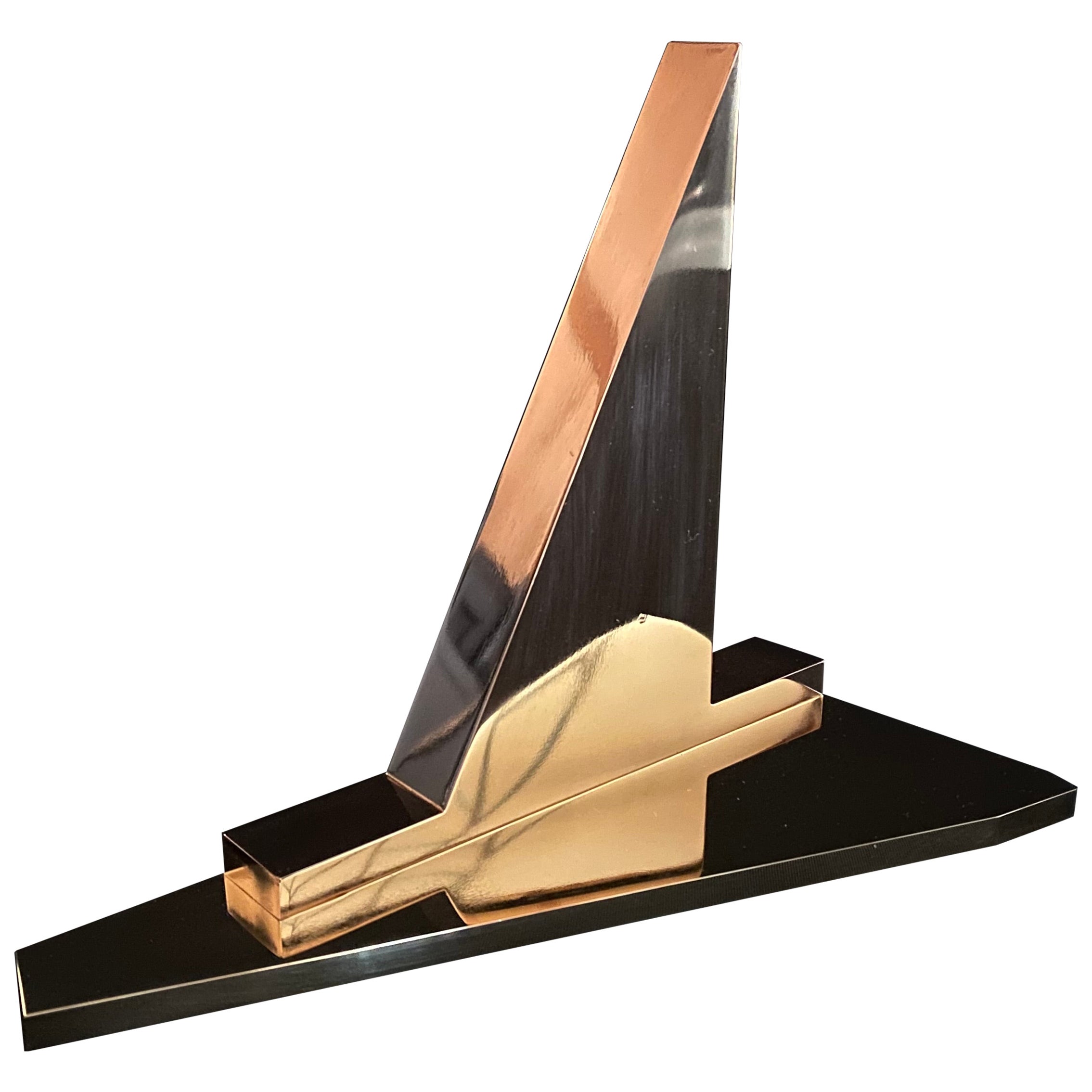 Modern bronze on brass sculptural object