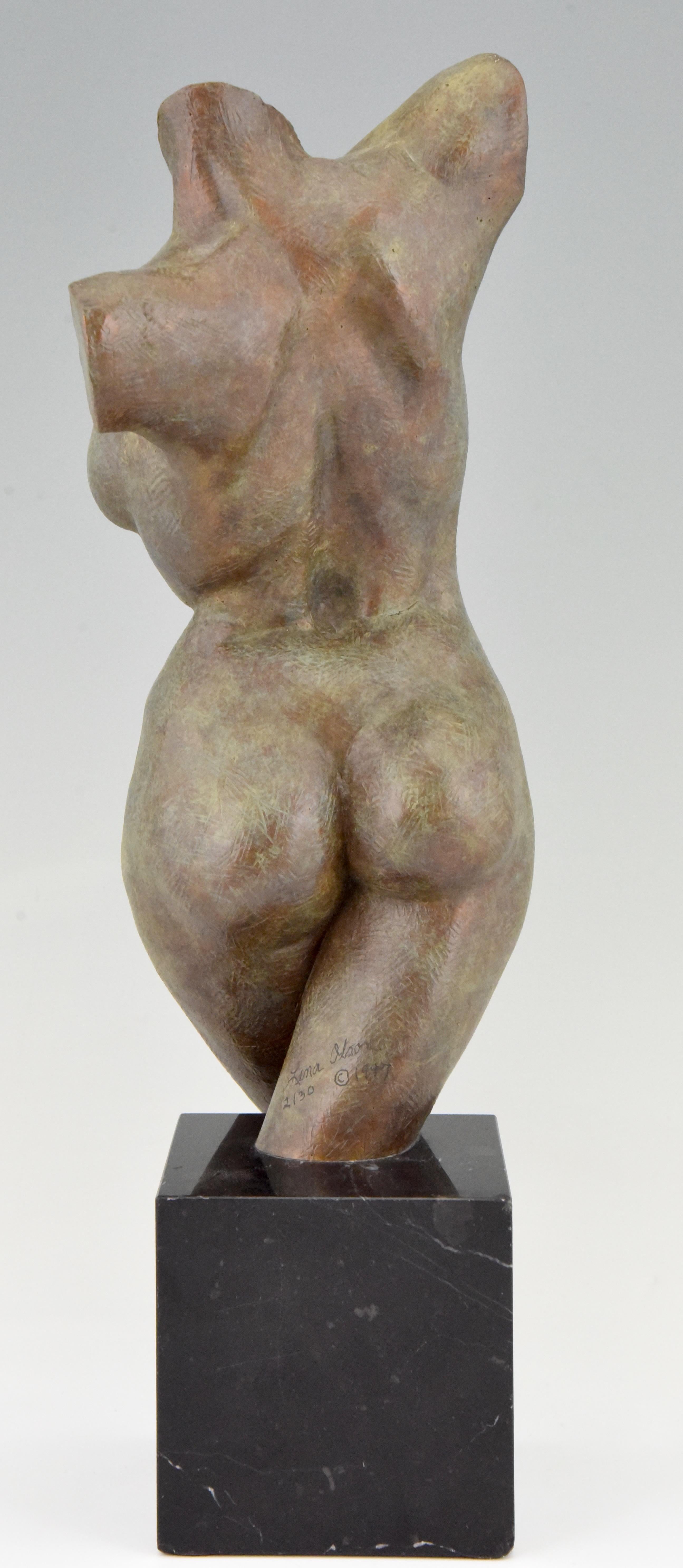 Modern Bronze Sculpture Female Torso Lena Gaylene Olson 1997 1