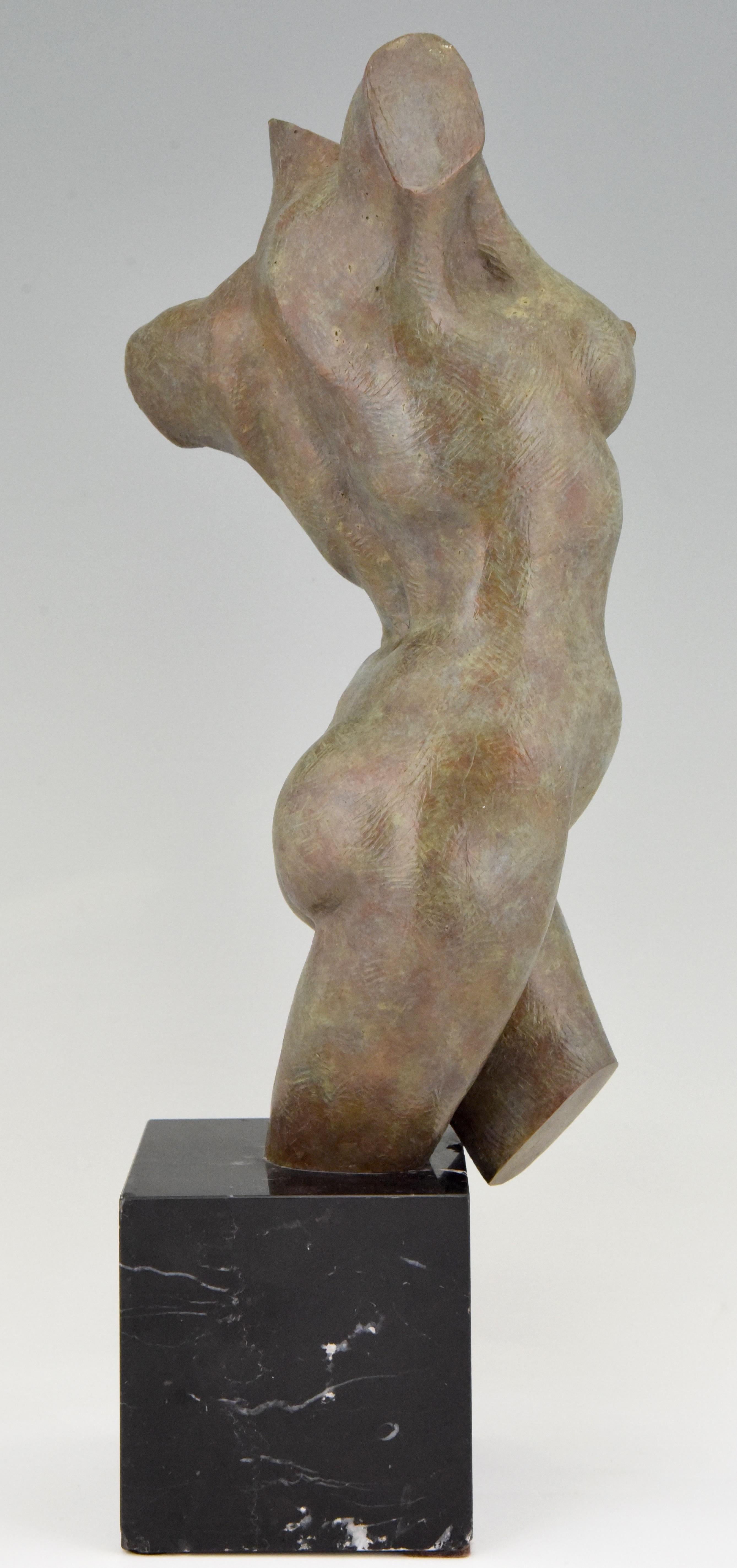 Modern Bronze Sculpture Female Torso Lena Gaylene Olson 1997 2