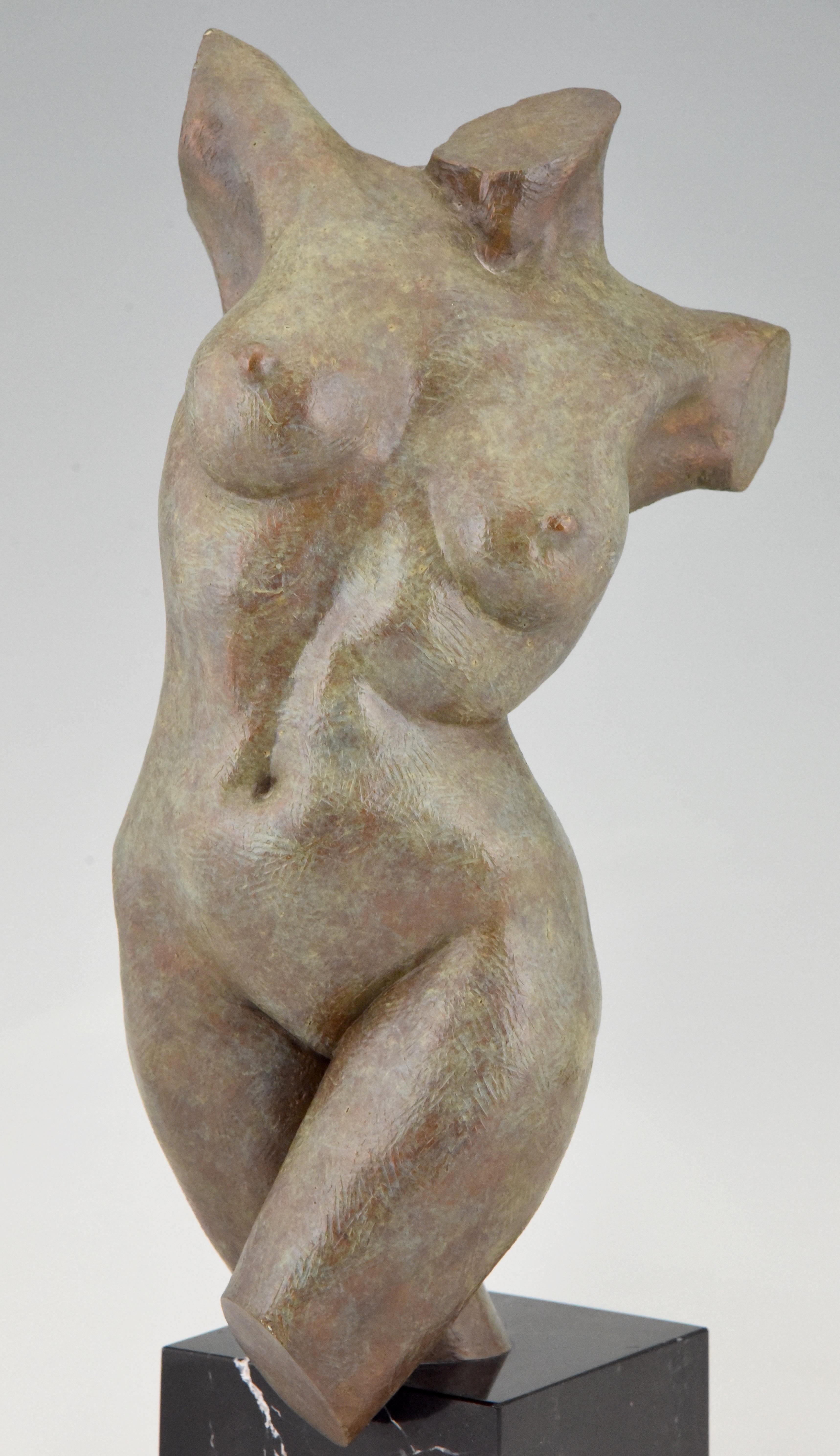 Modern Bronze Sculpture Female Torso Lena Gaylene Olson 1997 4