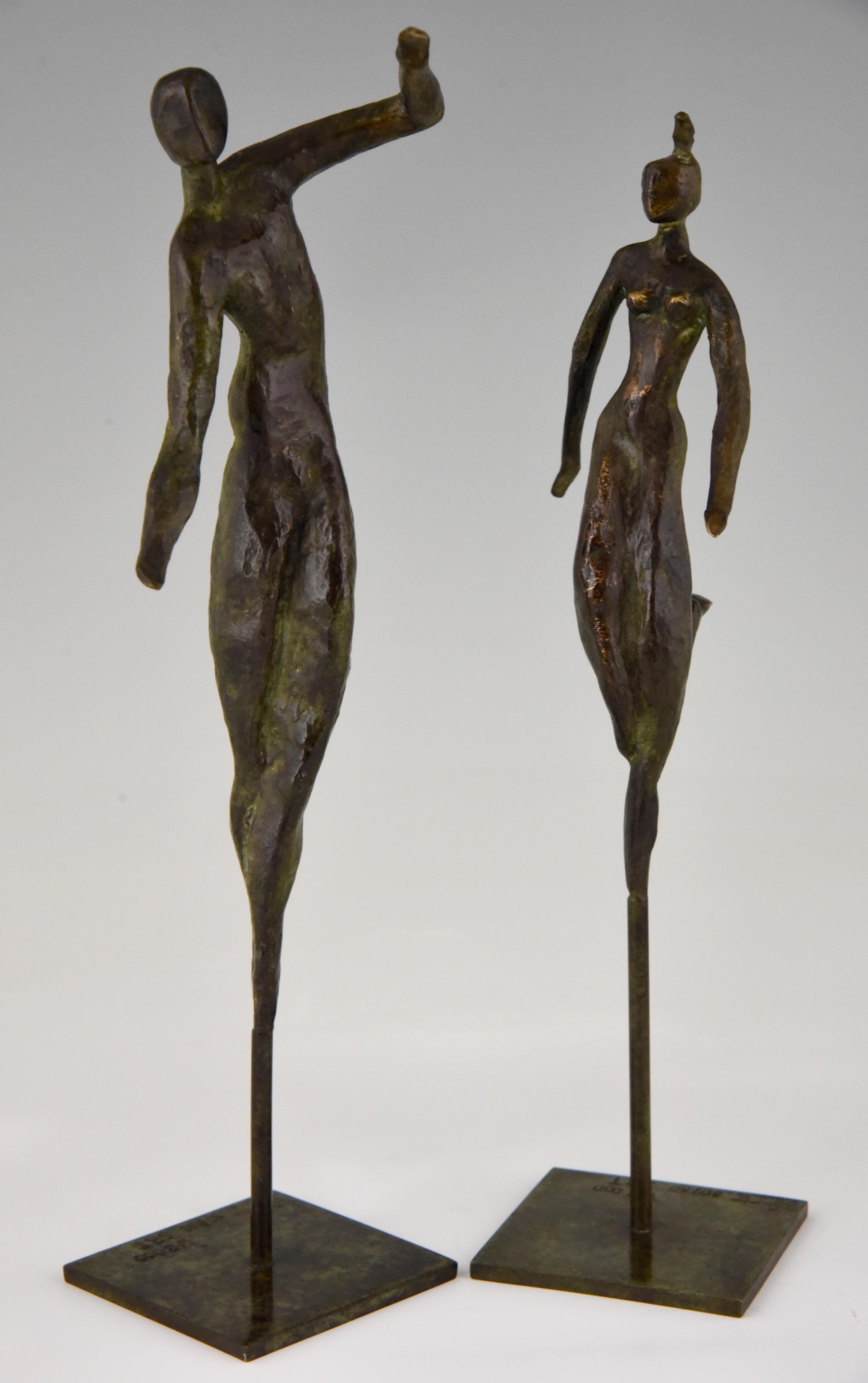 Moderne Bronzeskulpturen Tanzendes Paar Isabelle Calvetti Frankreich 2000 3