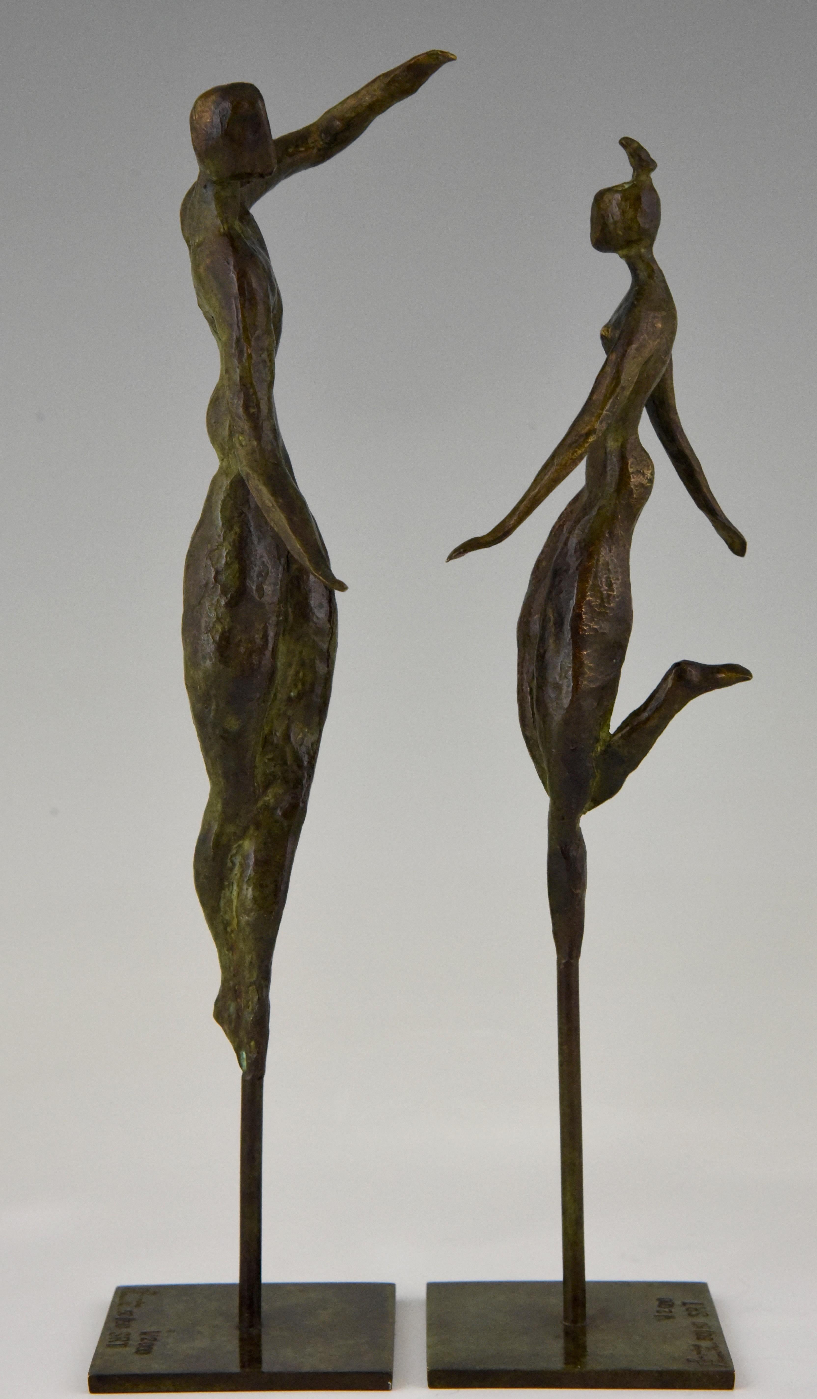 Moderne Bronzeskulpturen Tanzendes Paar Isabelle Calvetti Frankreich 2000 4