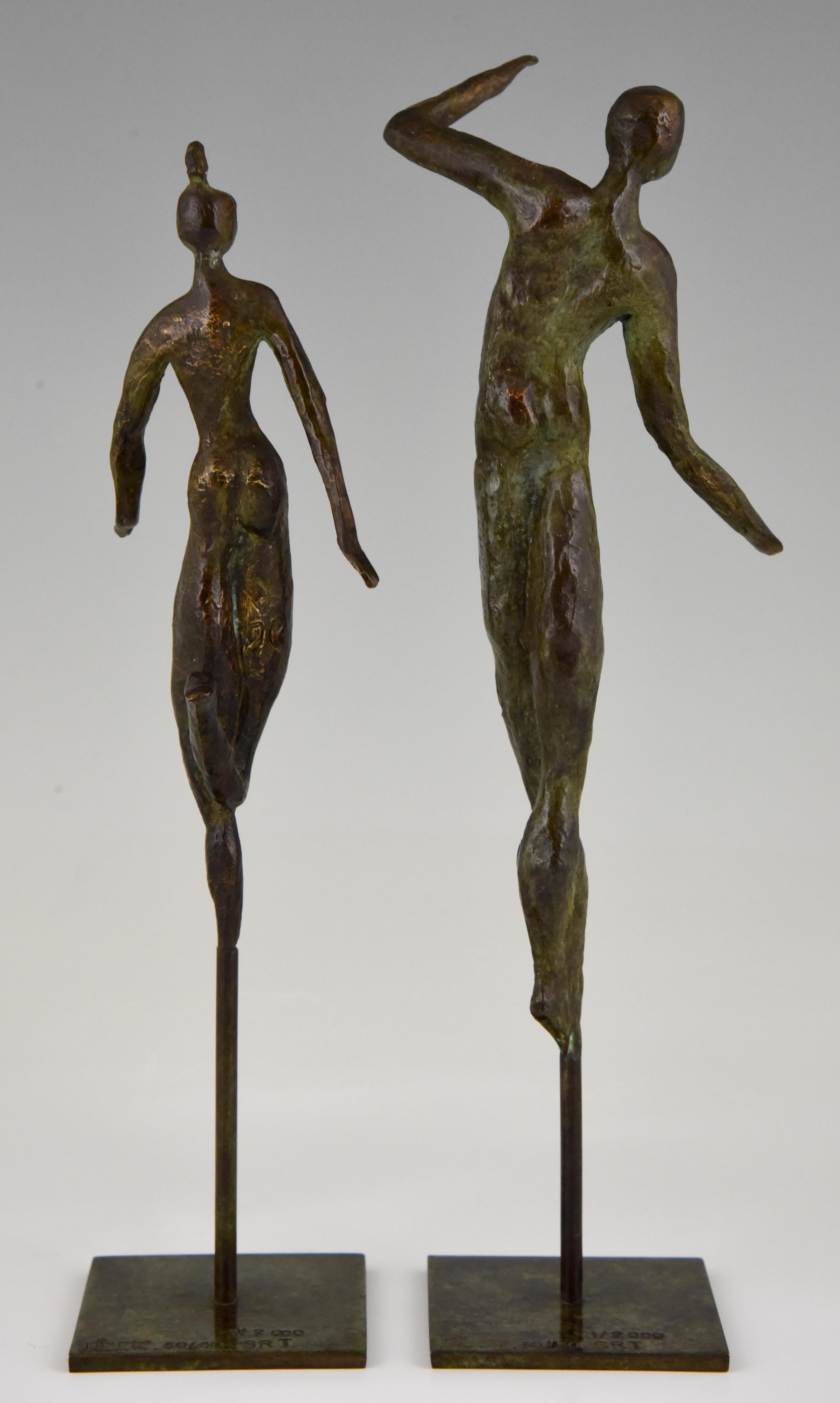 Moderne Bronzeskulpturen Tanzendes Paar Isabelle Calvetti Frankreich 2000 (Französisch)