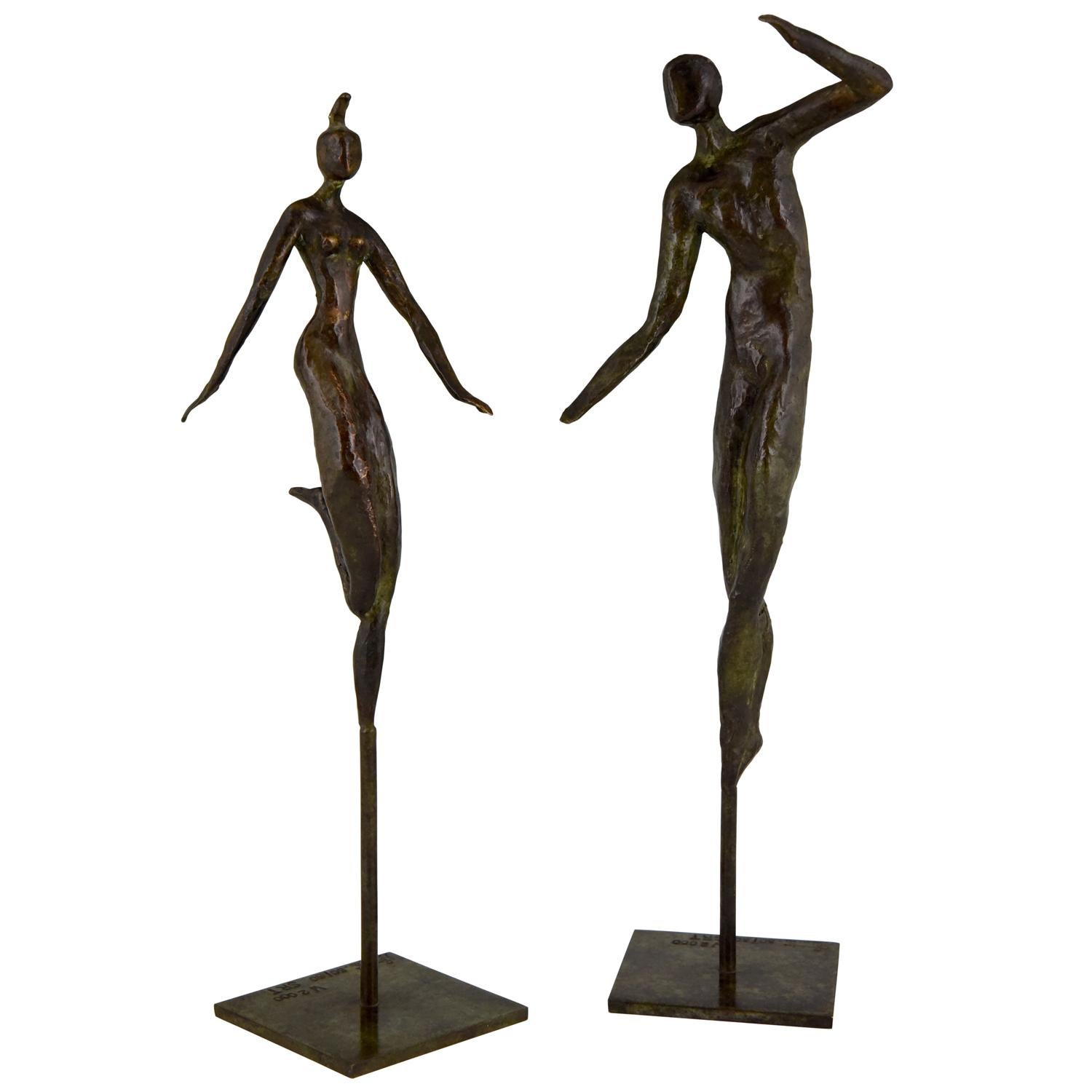 Moderne Bronzeskulpturen Tanzendes Paar Isabelle Calvetti Frankreich 2000