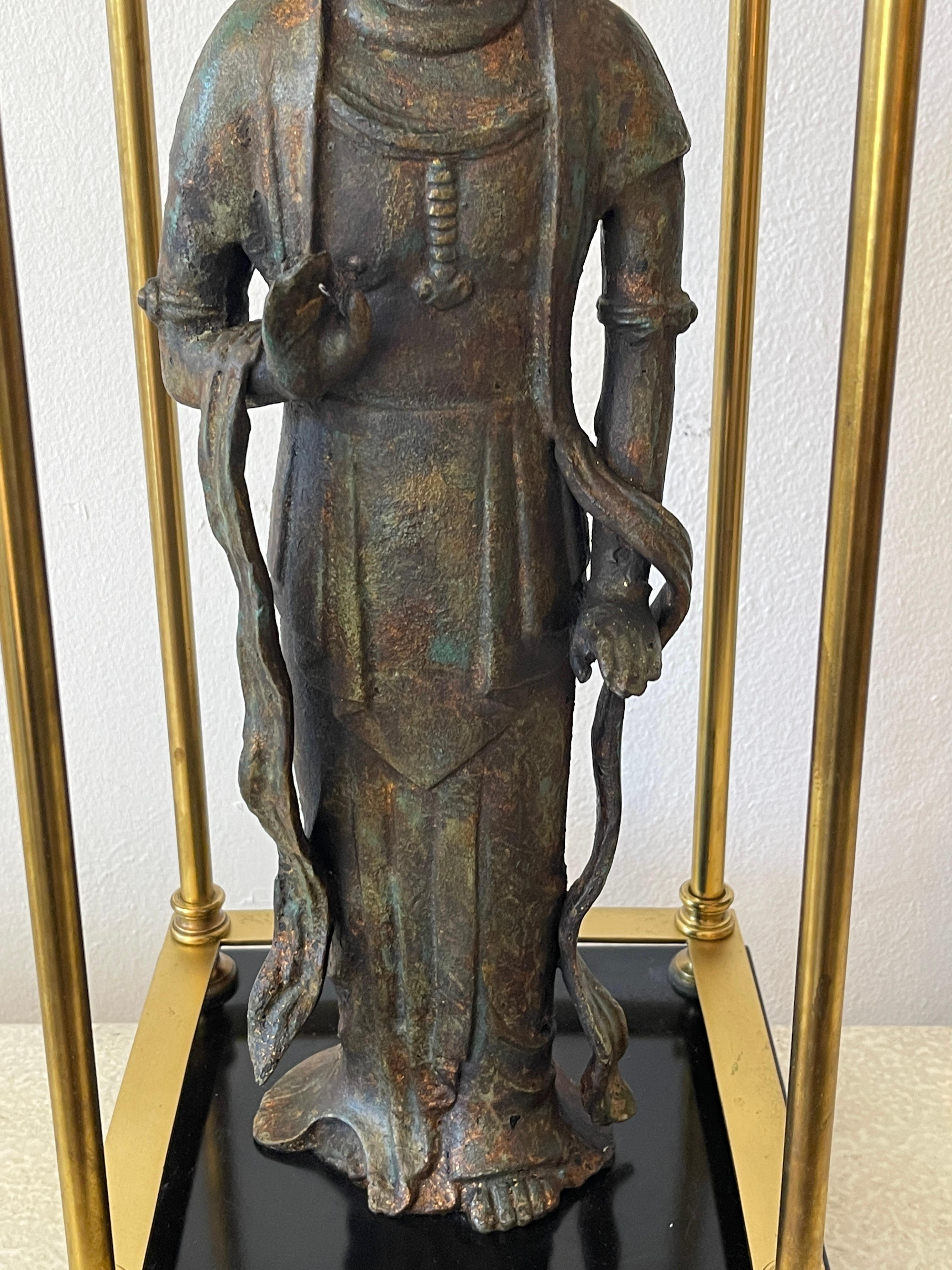 Modern Bronze Standing Figure of Guanyn Lamp, Attributed to Billy Haines 7