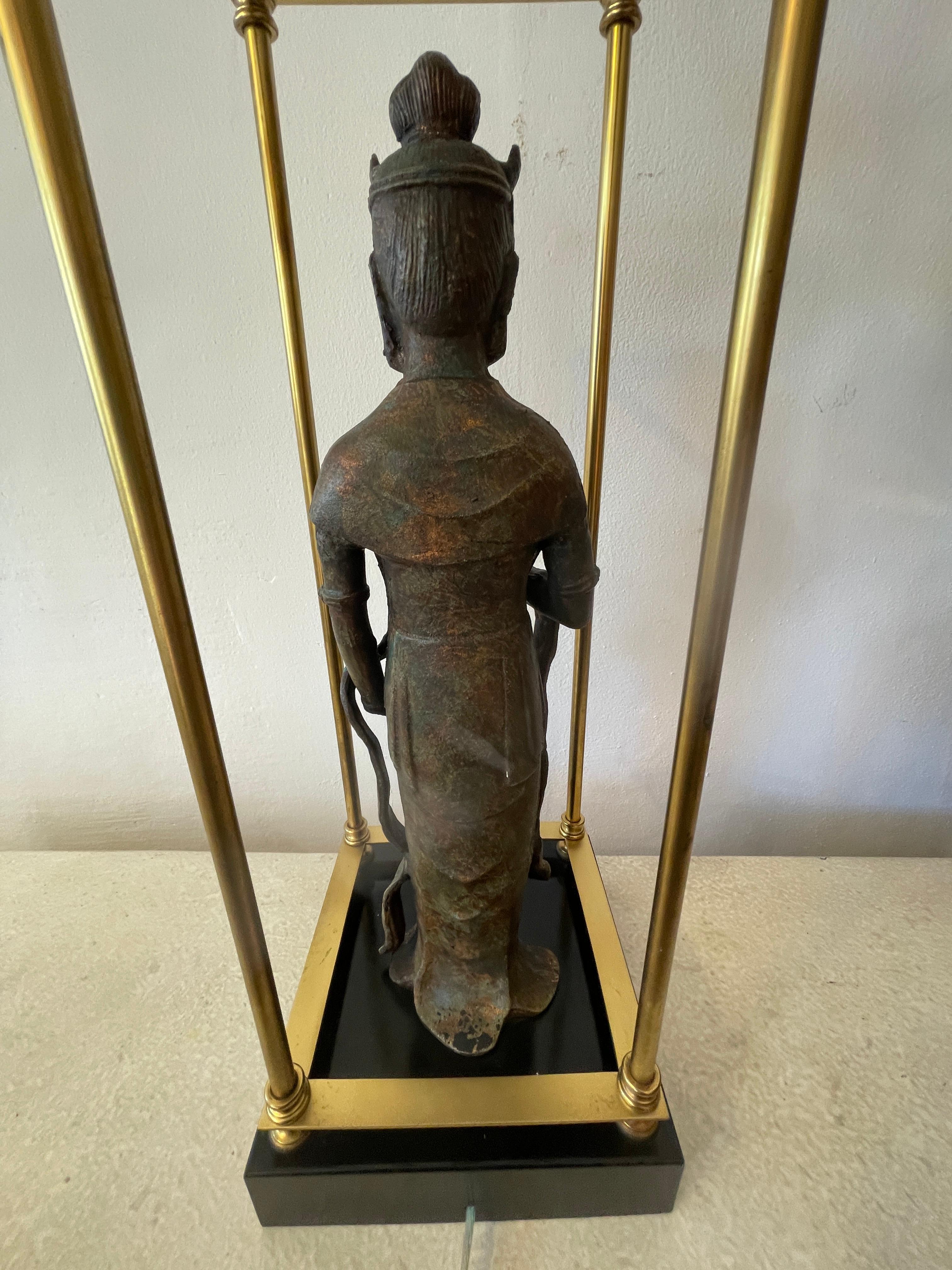 Modern Bronze Standing Figure of Guanyn Lamp, Attributed to Billy Haines 8
