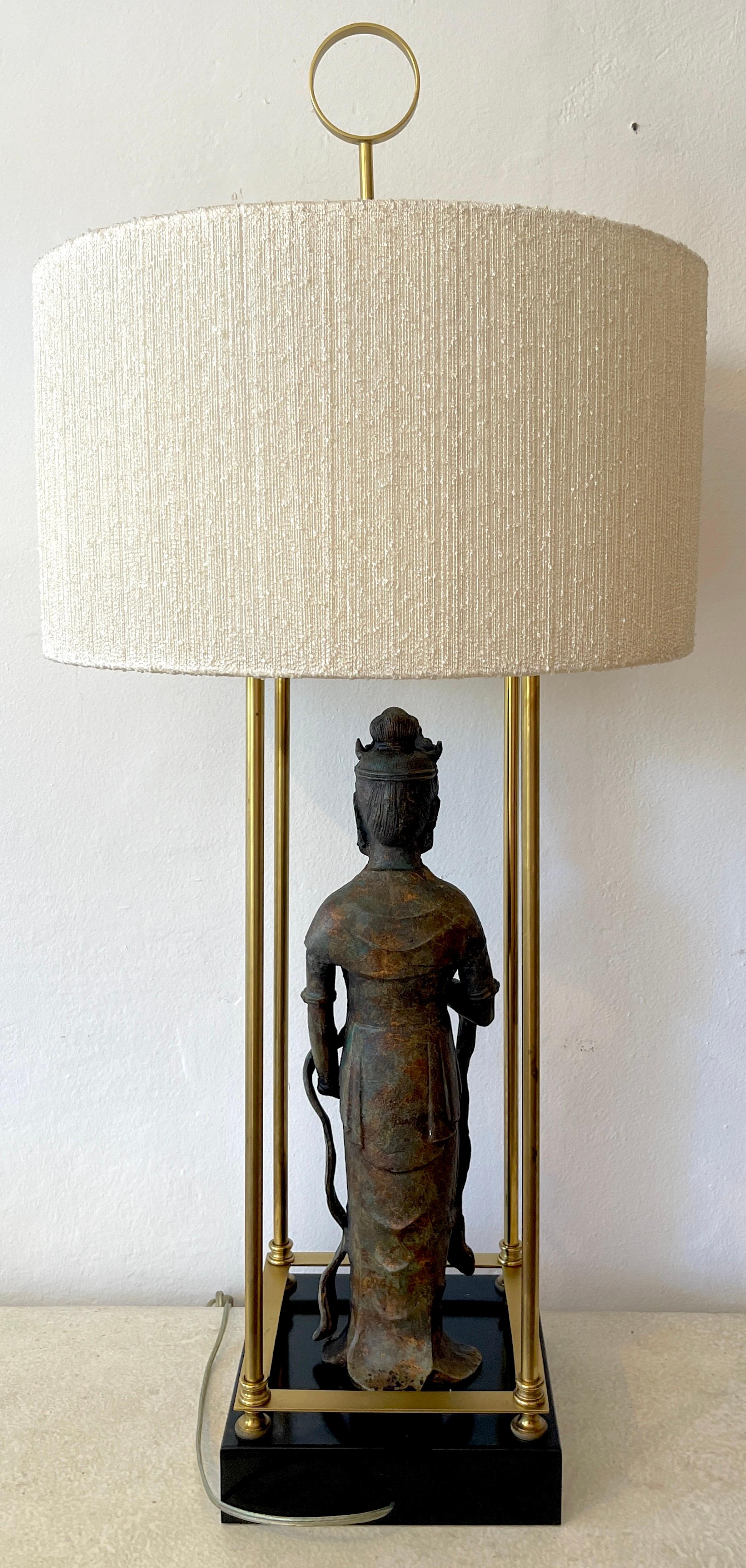 Modern Bronze Standing Figure of Guanyn Lamp, Attributed to Billy Haines 2