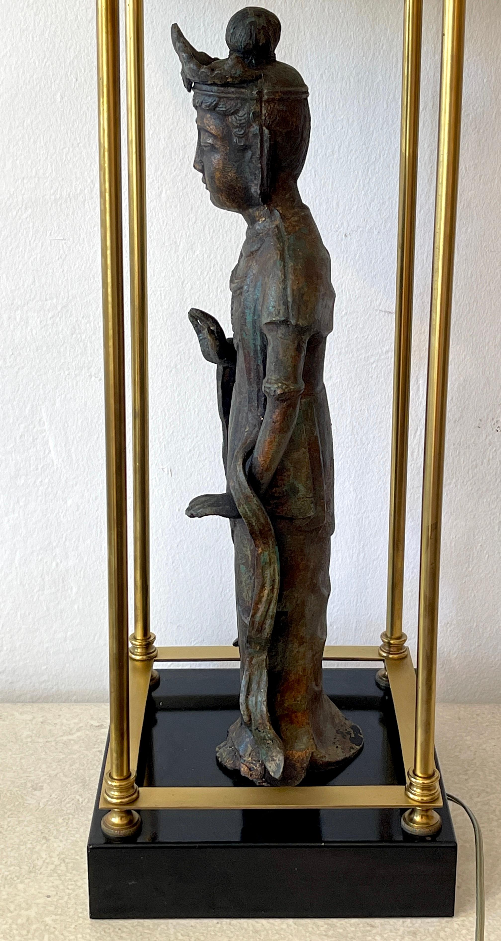 Modern Bronze Standing Figure of Guanyn Lamp, Attributed to Billy Haines 4