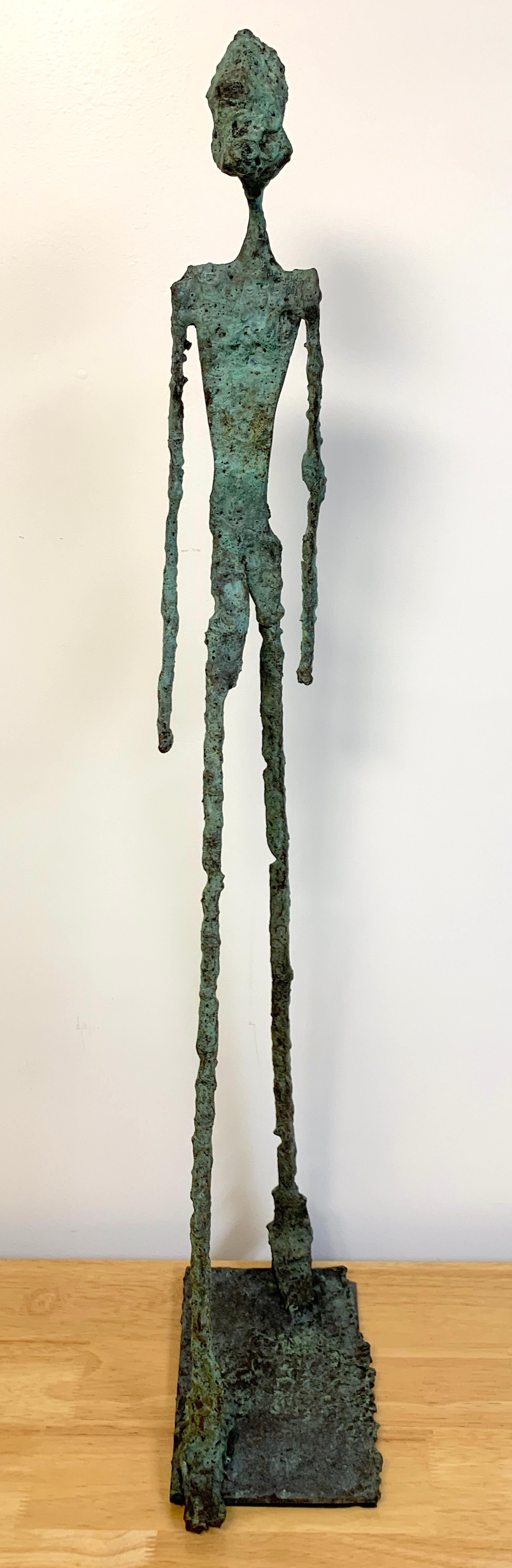 European Modern Bronze 'Walking Man' Sculpture