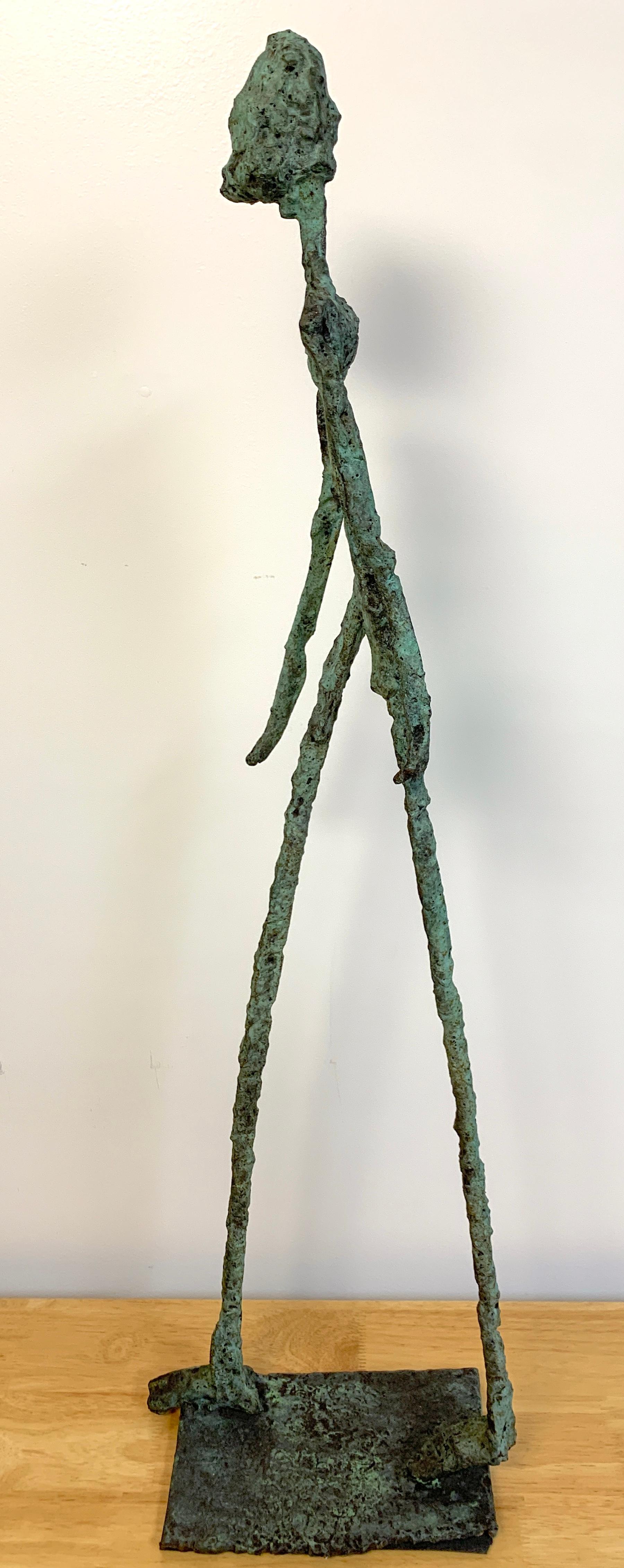 Contemporary Modern Bronze 'Walking Man' Sculpture