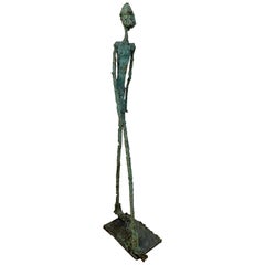 Modern Bronze 'Walking Man' Sculpture
