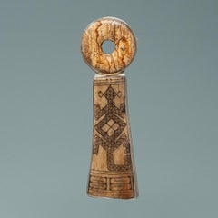 Modern Brooch/Pendant with Scrimshaw Bone and Jasper Set in Silver