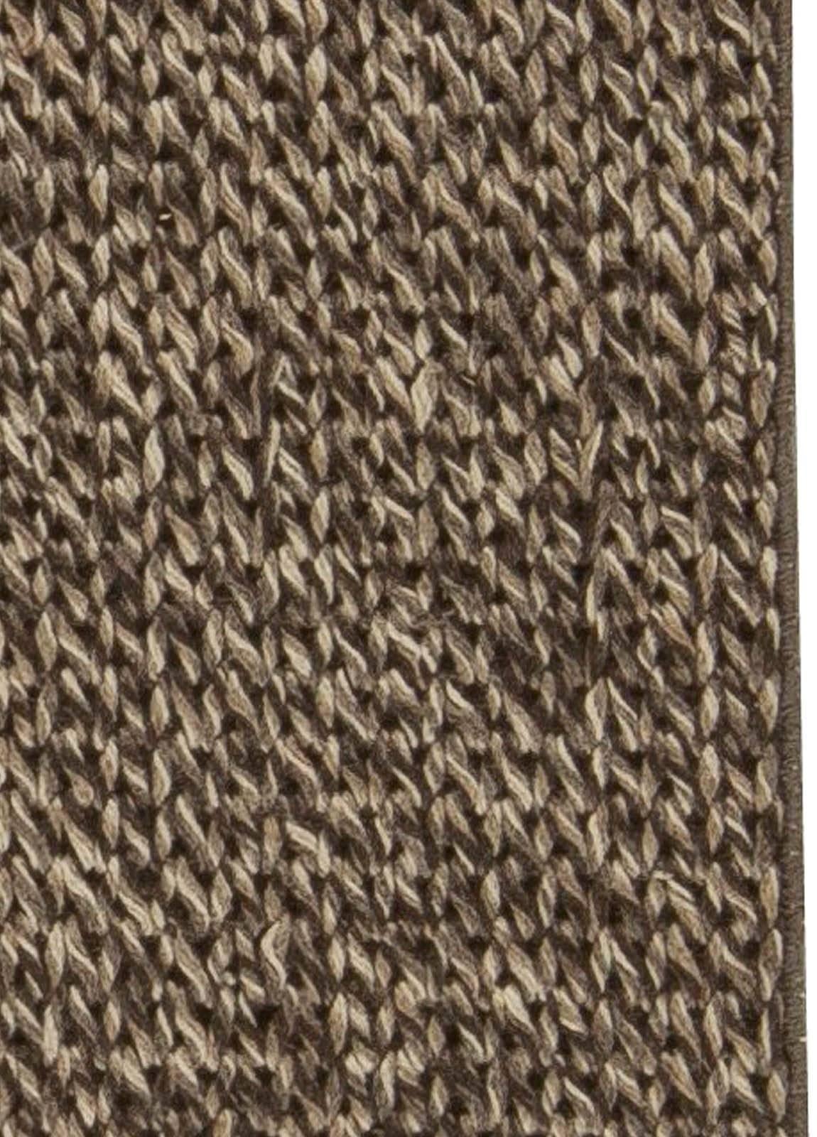 Indian Modern Brown and Beige Handmade Wool Runner by Doris Leslie Blau For Sale