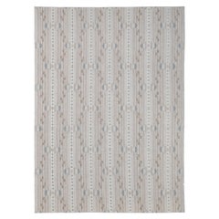 Modern Brown and Gray Striped Geometric Patterned Wool Rug 8'9''x12'2''