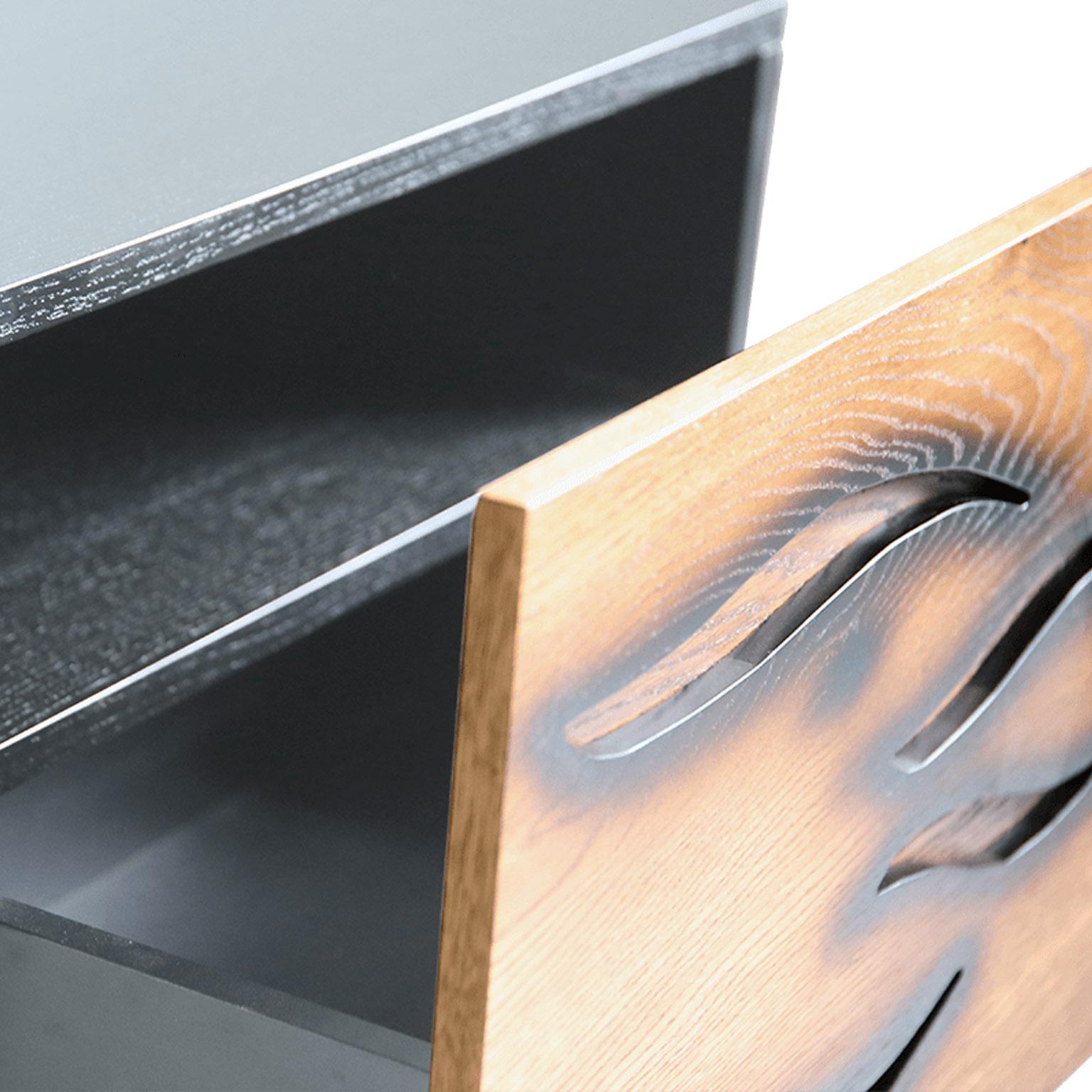 Modern Brown, Black Side Coffee Table or Bedroom Nightstand In New Condition For Sale In Riga, LV